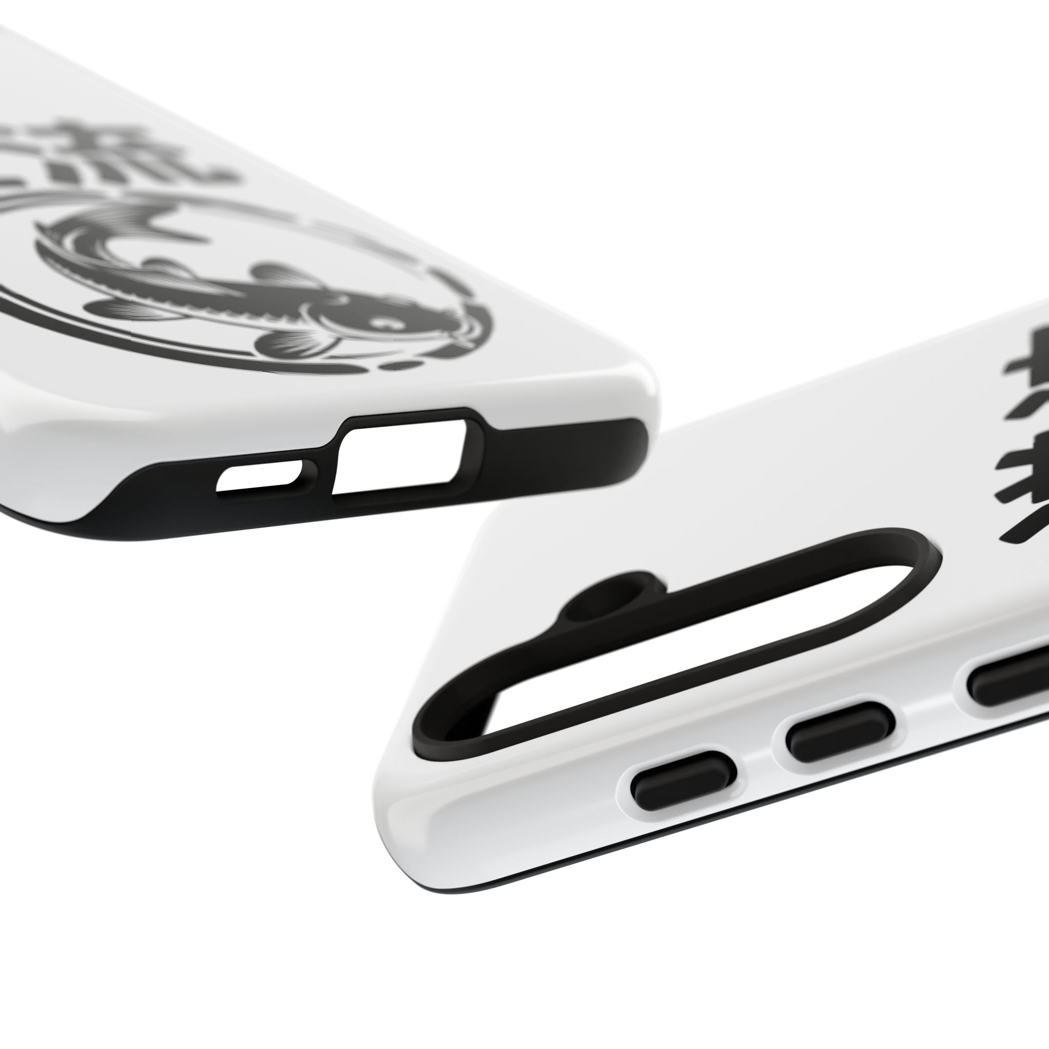 Phone Case — Koi Fish Yin Yang with Japanese Kanji (逆流) — Tough Protective Cover 80s Design