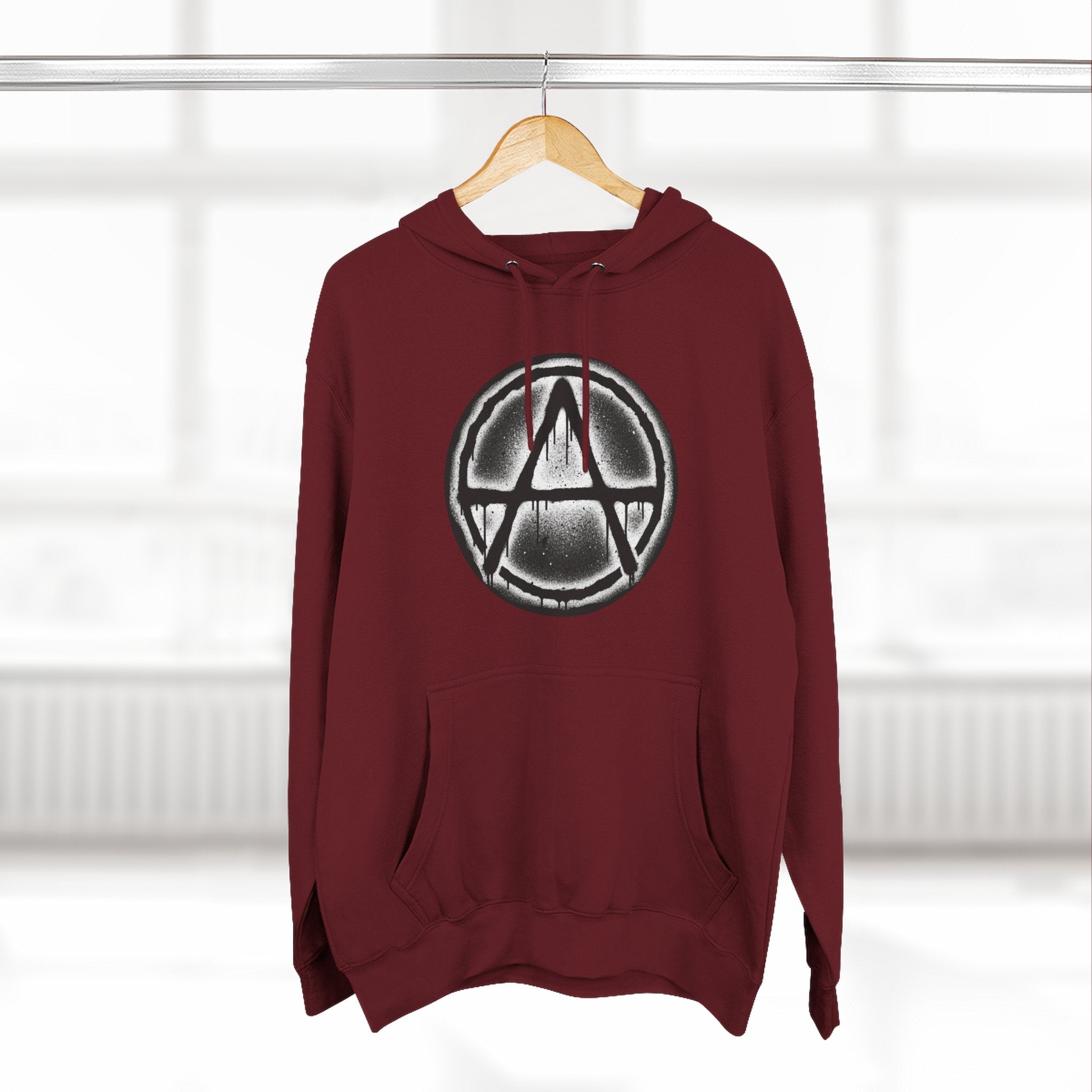 Anarchy Symbol Hoodie — Grunge Circle Anarchy Graphic Pullover 80's Fashion