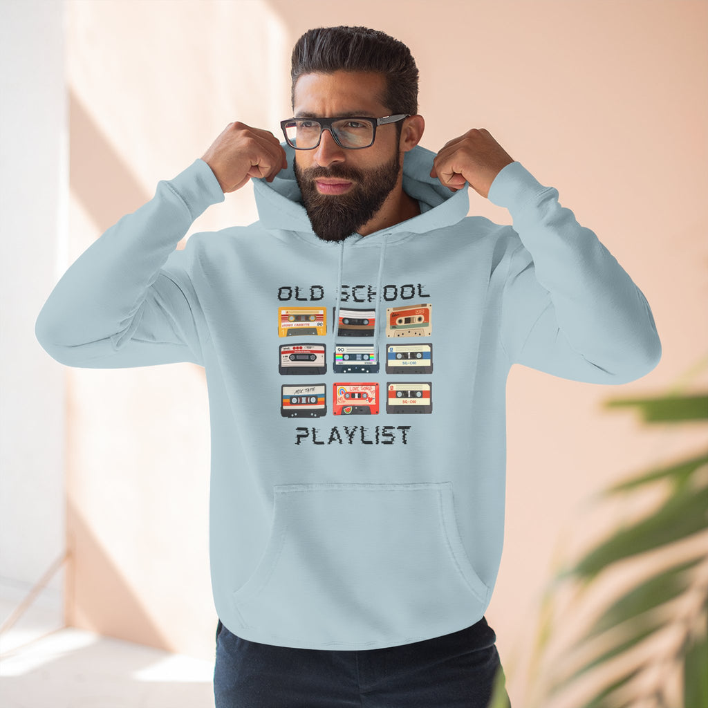 Old School Playlist Hoodie — Retro 80s Cassette Tape Graphic Pullover