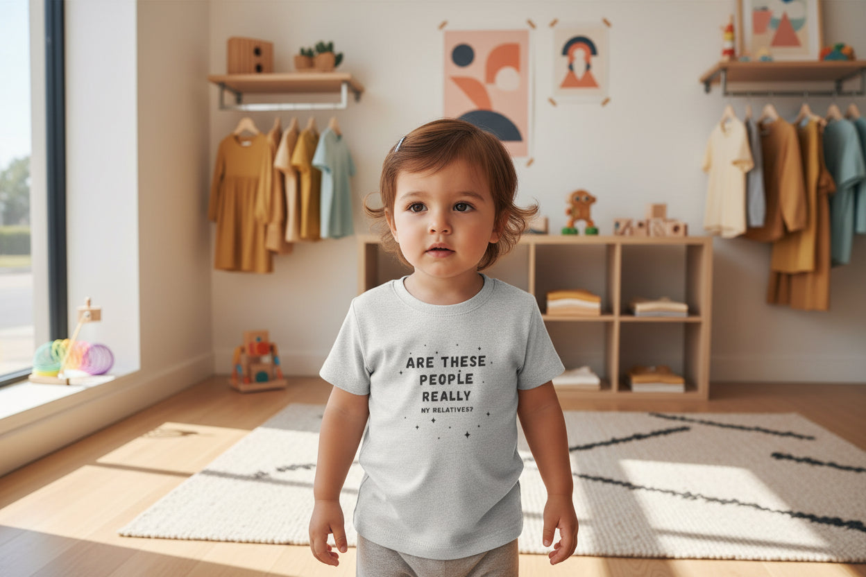 Infant Tee “Are These People Really My Relatives?” Baby Shirt — Funny Gift