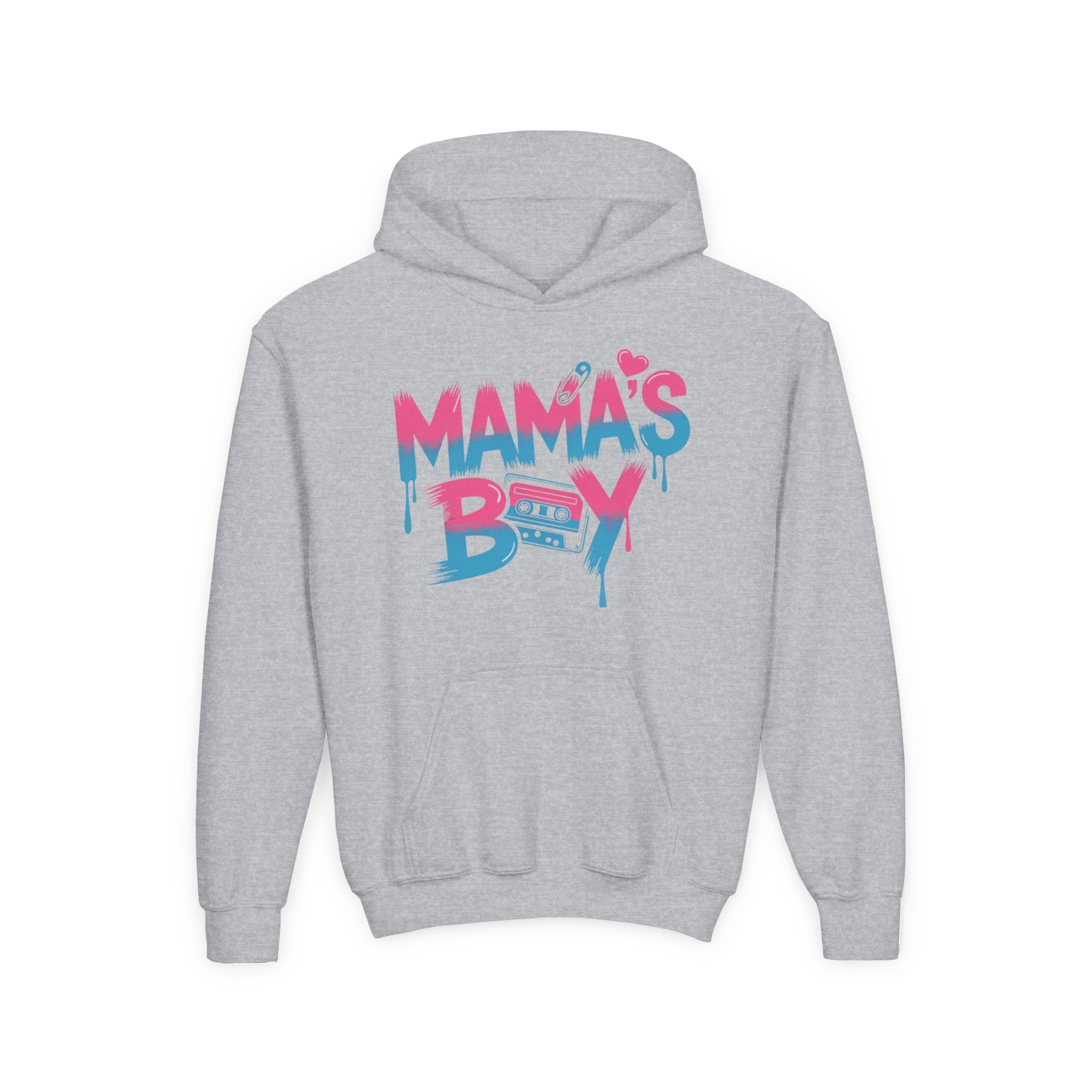 Youth Hoodie — "Mama's Boy" Colorful Drip Graphic Sweatshirt 80s Retro Style