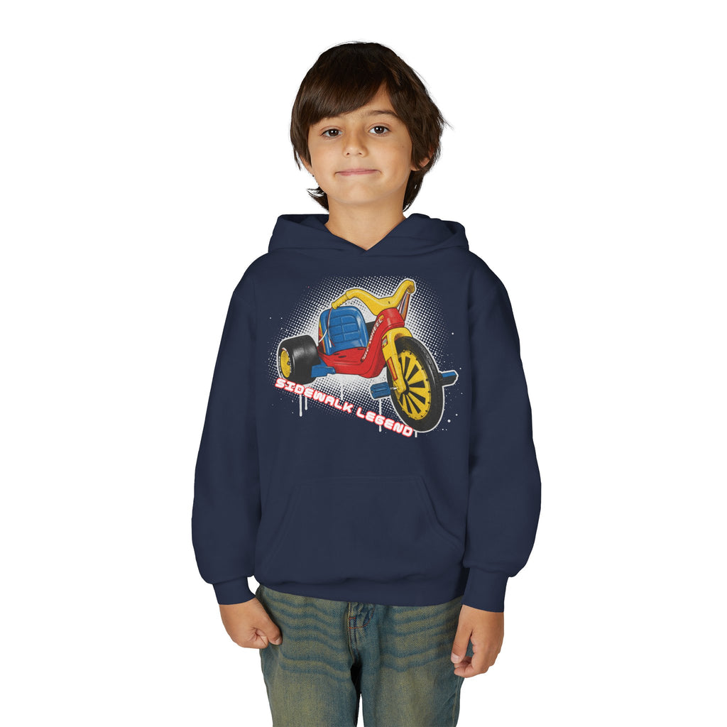 Kids Tricycle Graphic Hoodie — Retro Ride Design (Youth) 80s Fashion