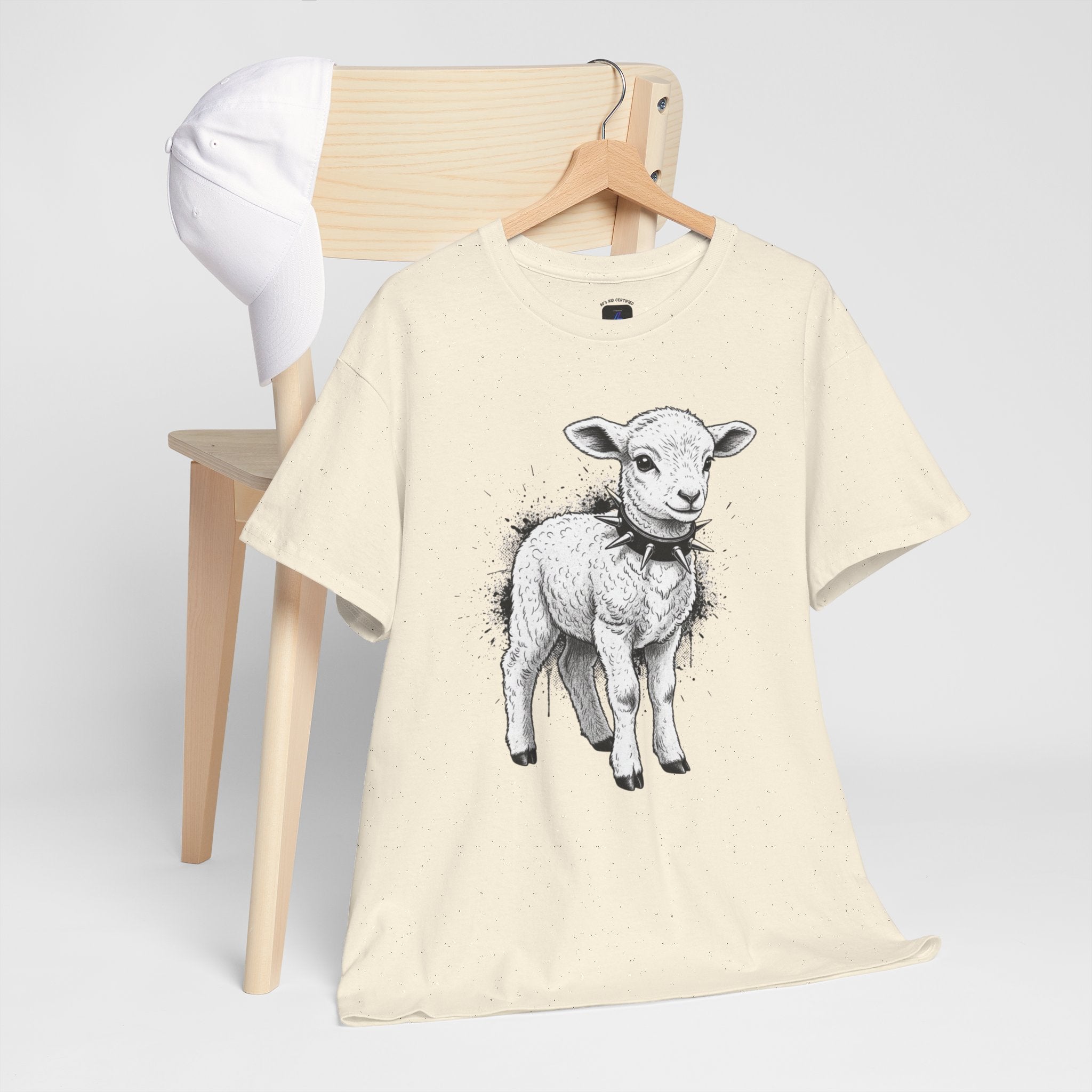 80s Punk Rock Lamb Illustration Tee — Vintage Baby Sheep Graphic T-Shirt