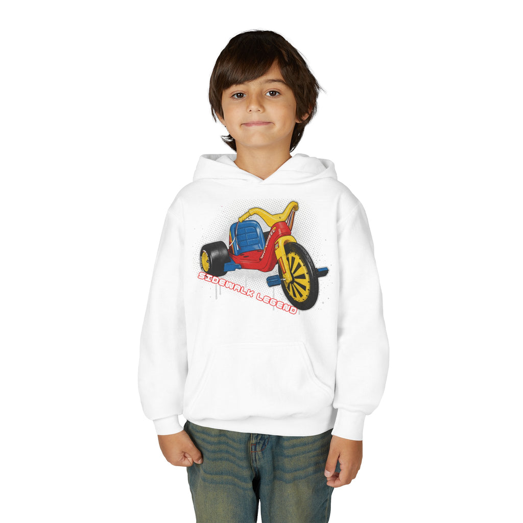 Kids Tricycle Graphic Hoodie — Retro Ride Design (Youth) 80s Fashion
