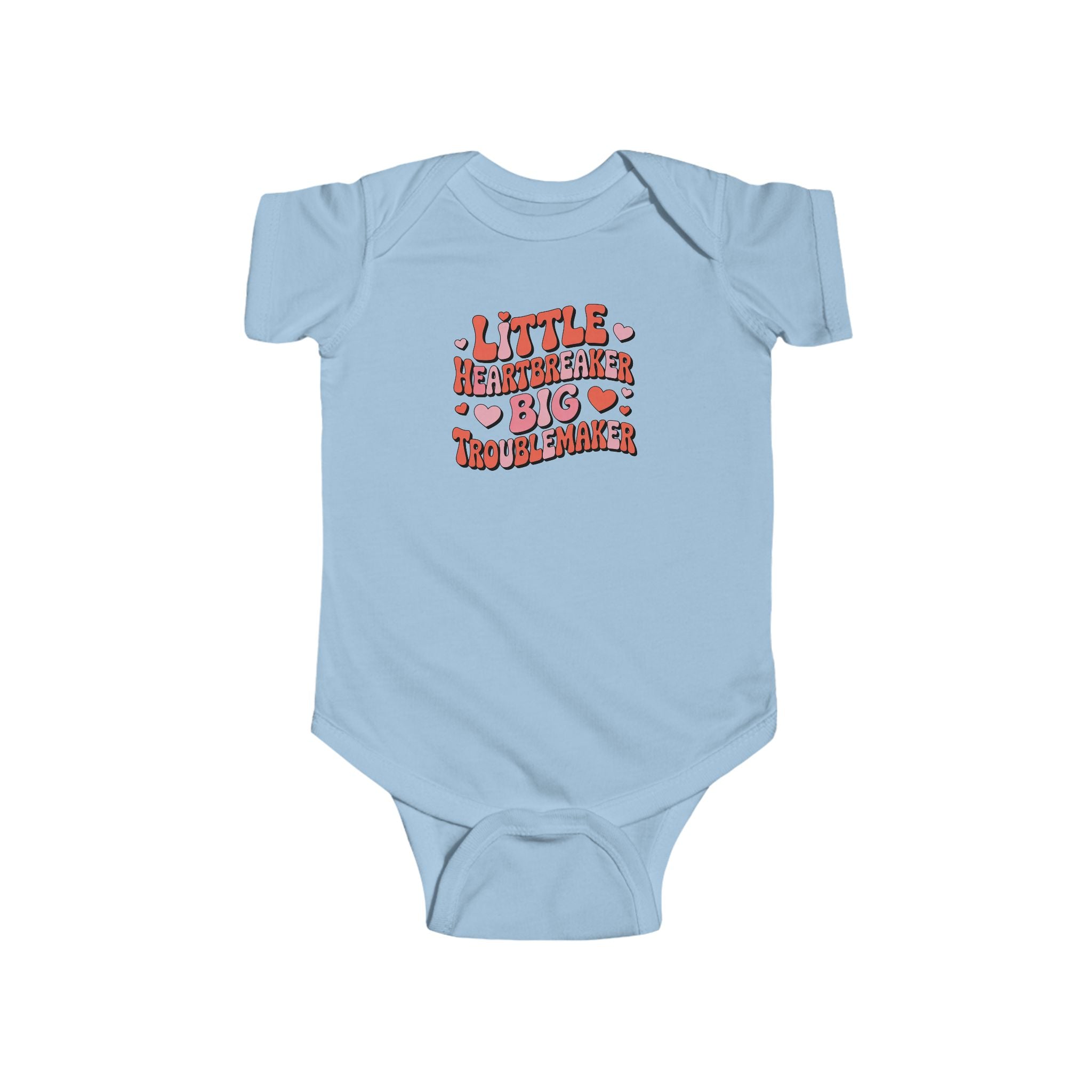 Infant Bodysuit — "Little Heartbreaker Big Trouble" Retro Heart Baby Onesie