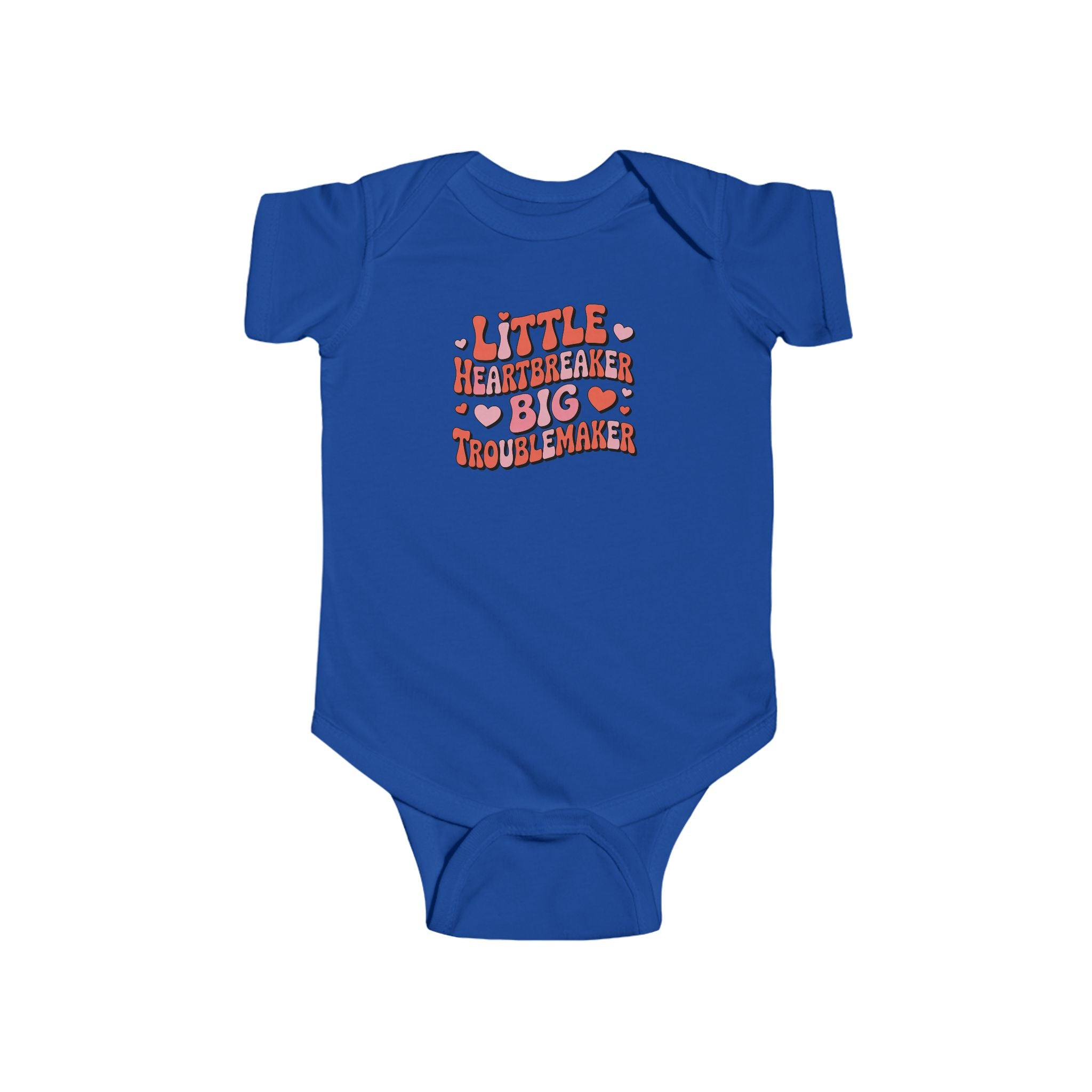 Infant Bodysuit — "Little Heartbreaker Big Trouble" Retro Heart Baby Onesie