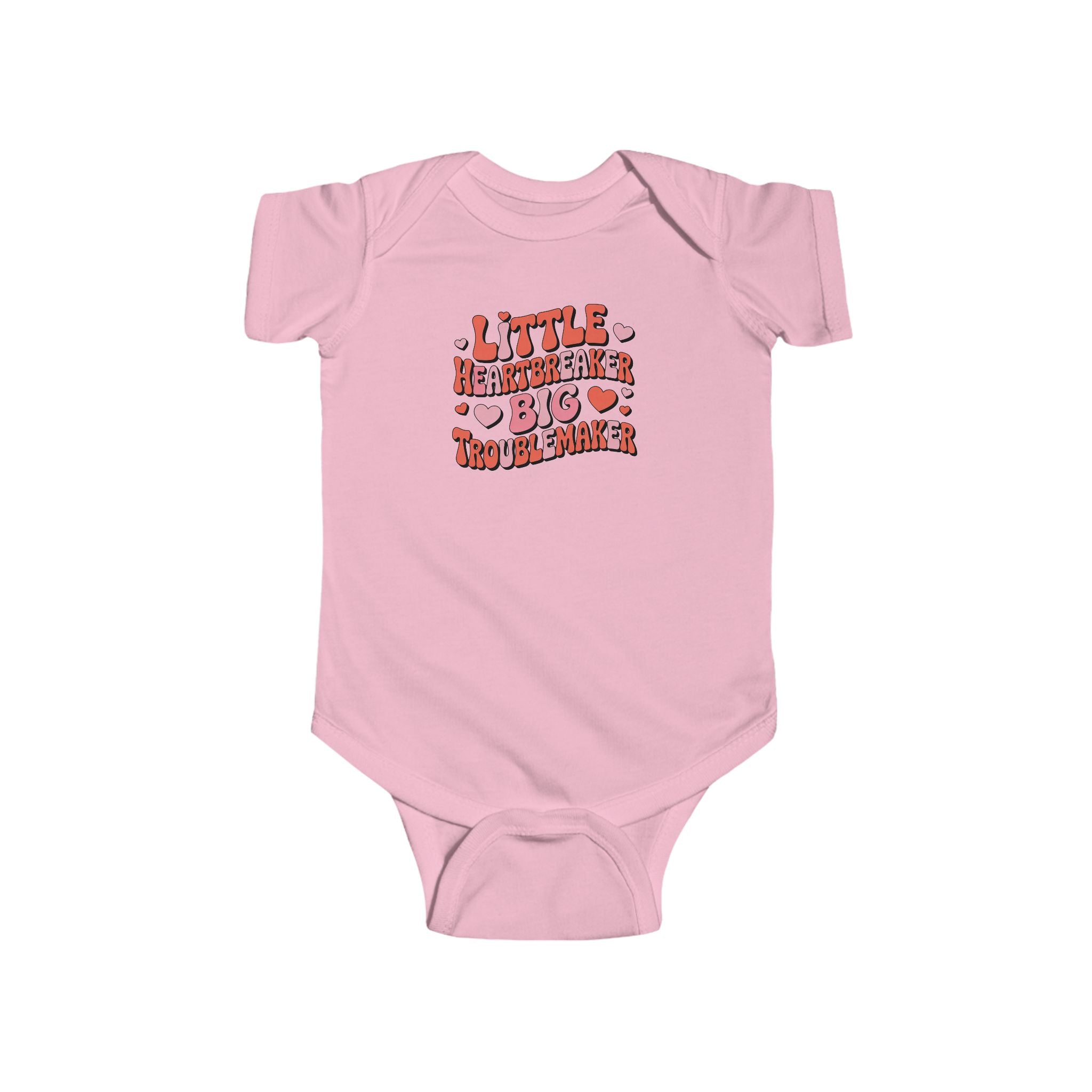 Infant Bodysuit — "Little Heartbreaker Big Trouble" Retro Heart Baby Onesie