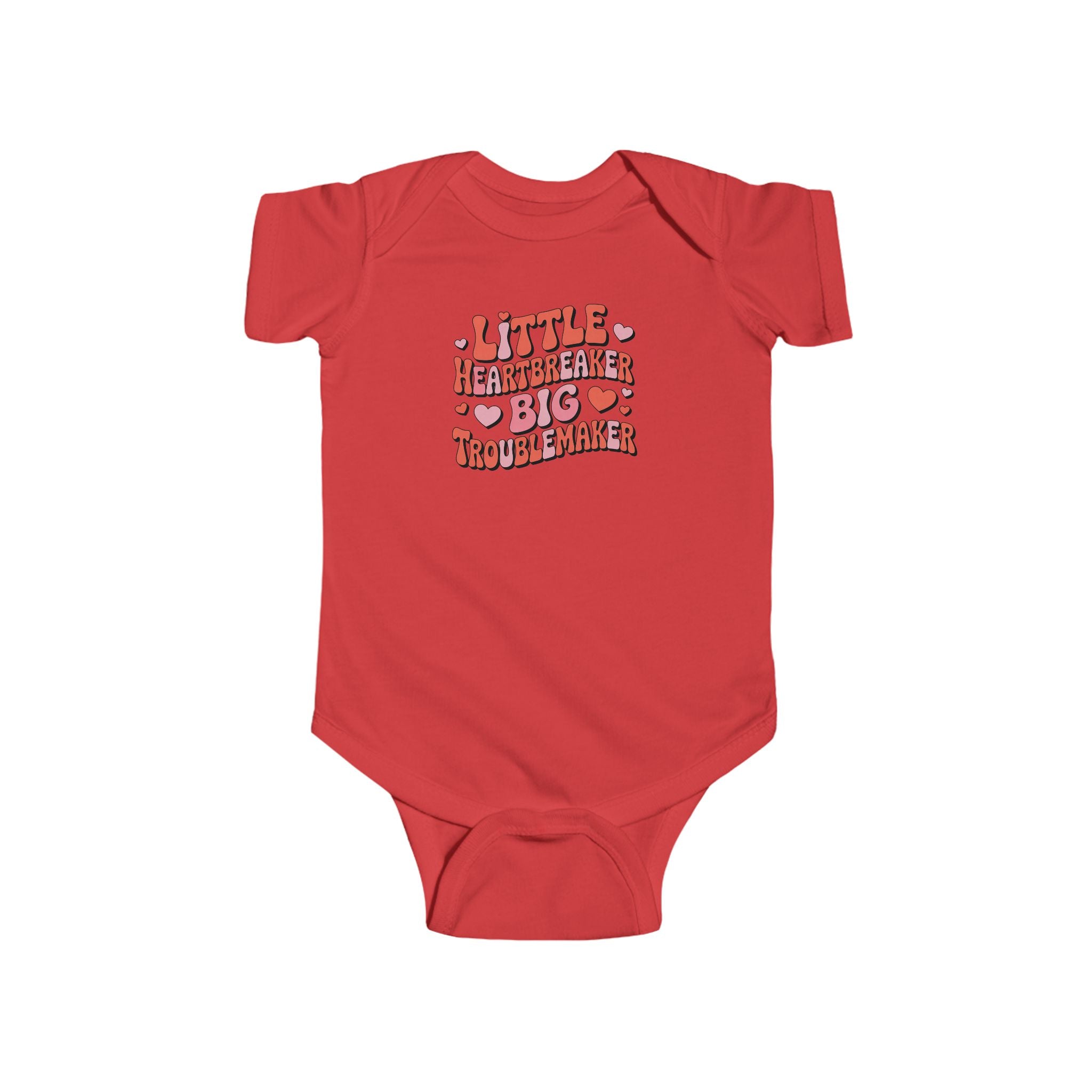 Infant Bodysuit — "Little Heartbreaker Big Trouble" Retro Heart Baby Onesie