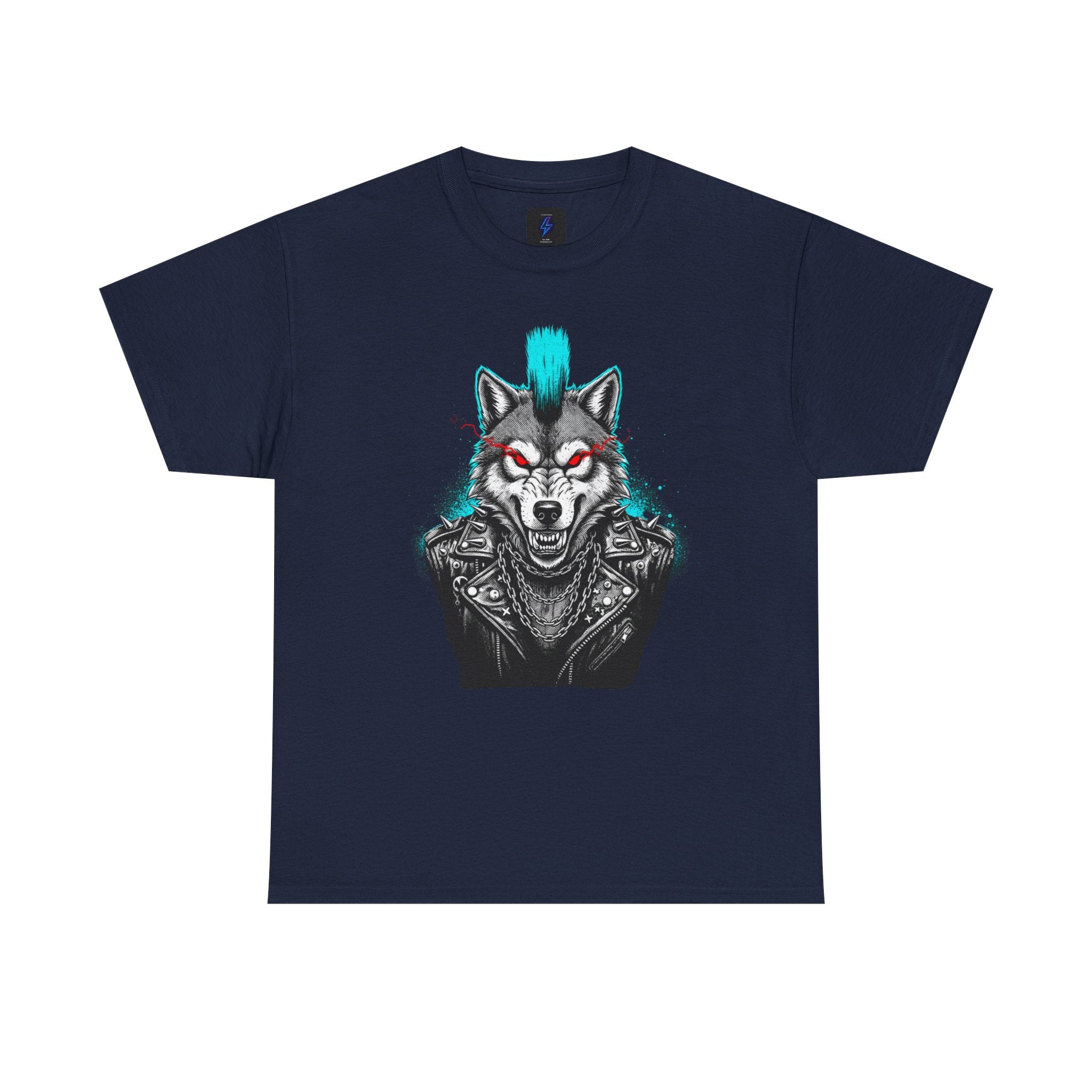 Wolf Punk Graphic Tee — Fierce Tribal Wolf Illustration T-Shirt 80's Rebel Fashion