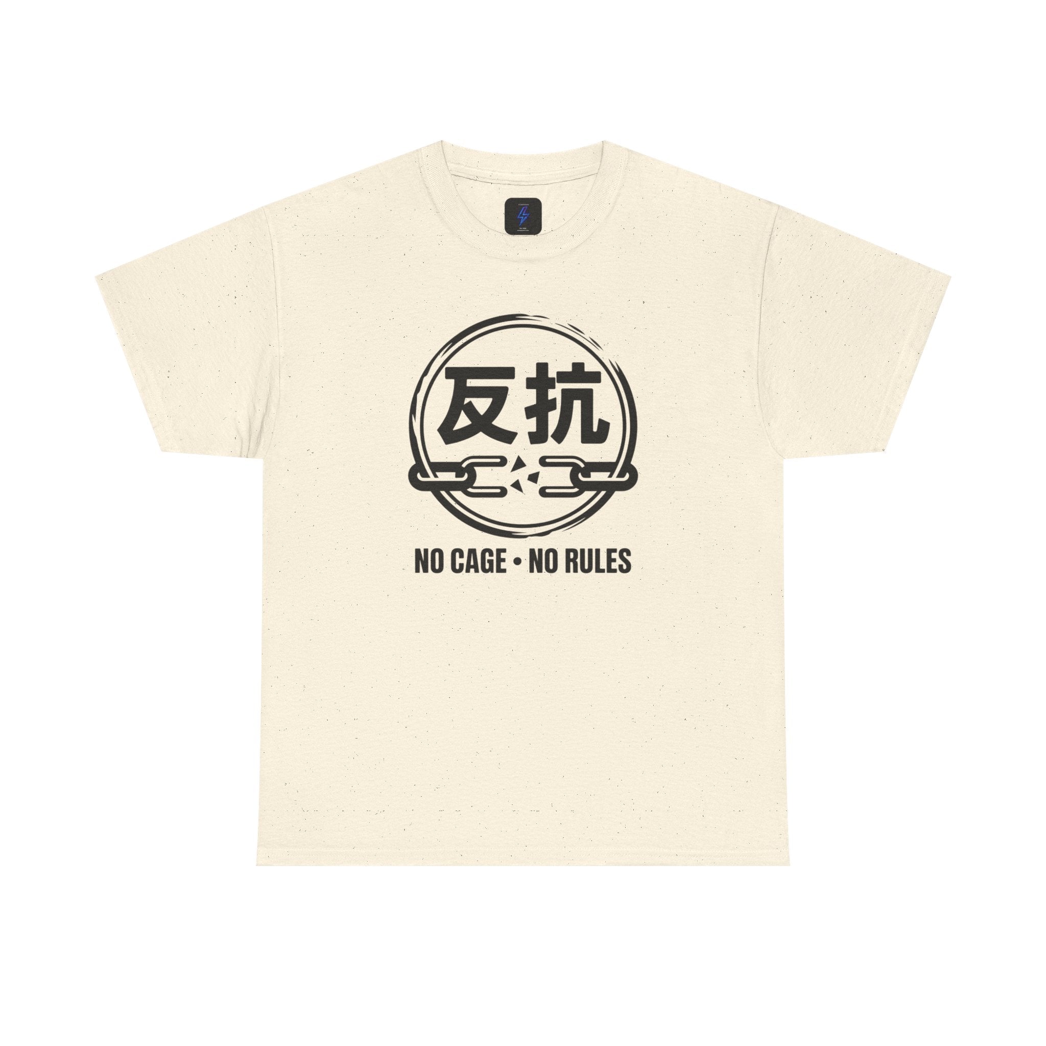 1980s Japanese-Inspired Tee — "No Cage • No Rules" 80s Rebellion