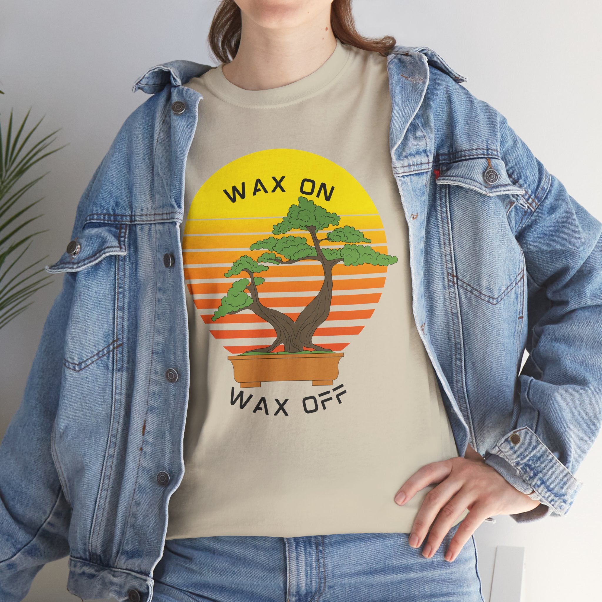 Wax On Wax Off Bonsai Tee — Retro Sunset Martial Arts T‑Shirt K-Kid Retro 80's