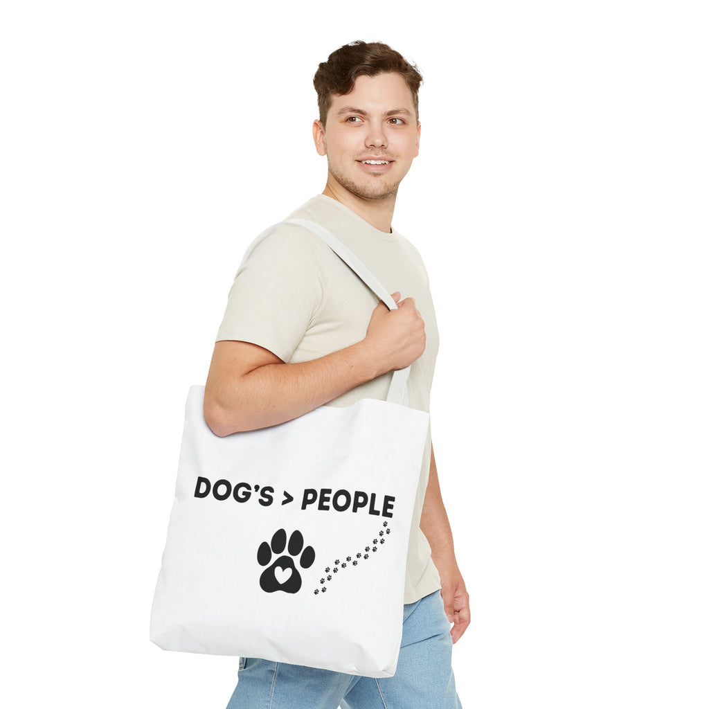 DOG'S > PEOPLE Tote Bag | Dog Paw Heart Design