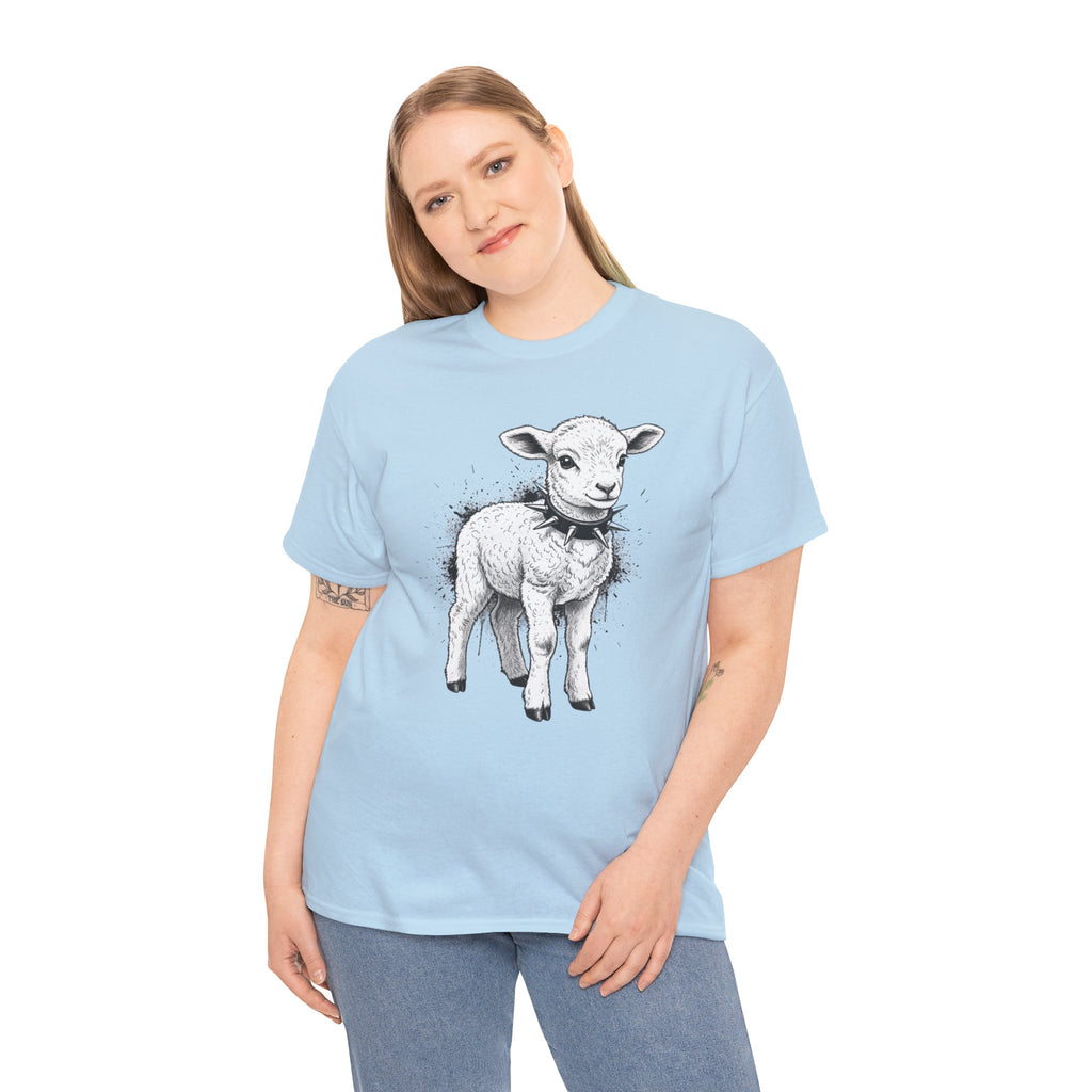 80s Punk Rock Lamb Illustration Tee — Vintage Baby Sheep Graphic T-Shirt