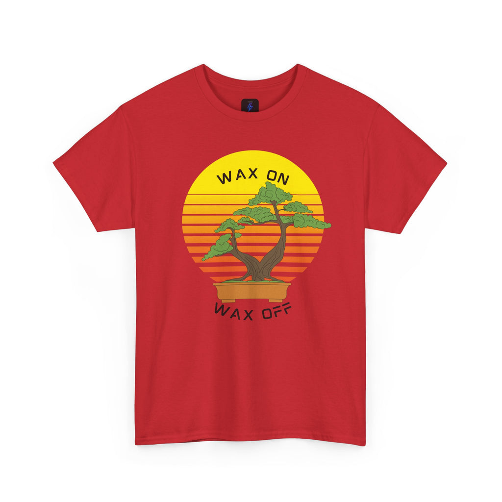 Wax On Wax Off Bonsai Tee — Retro Sunset Martial Arts T‑Shirt K-Kid Retro 80's
