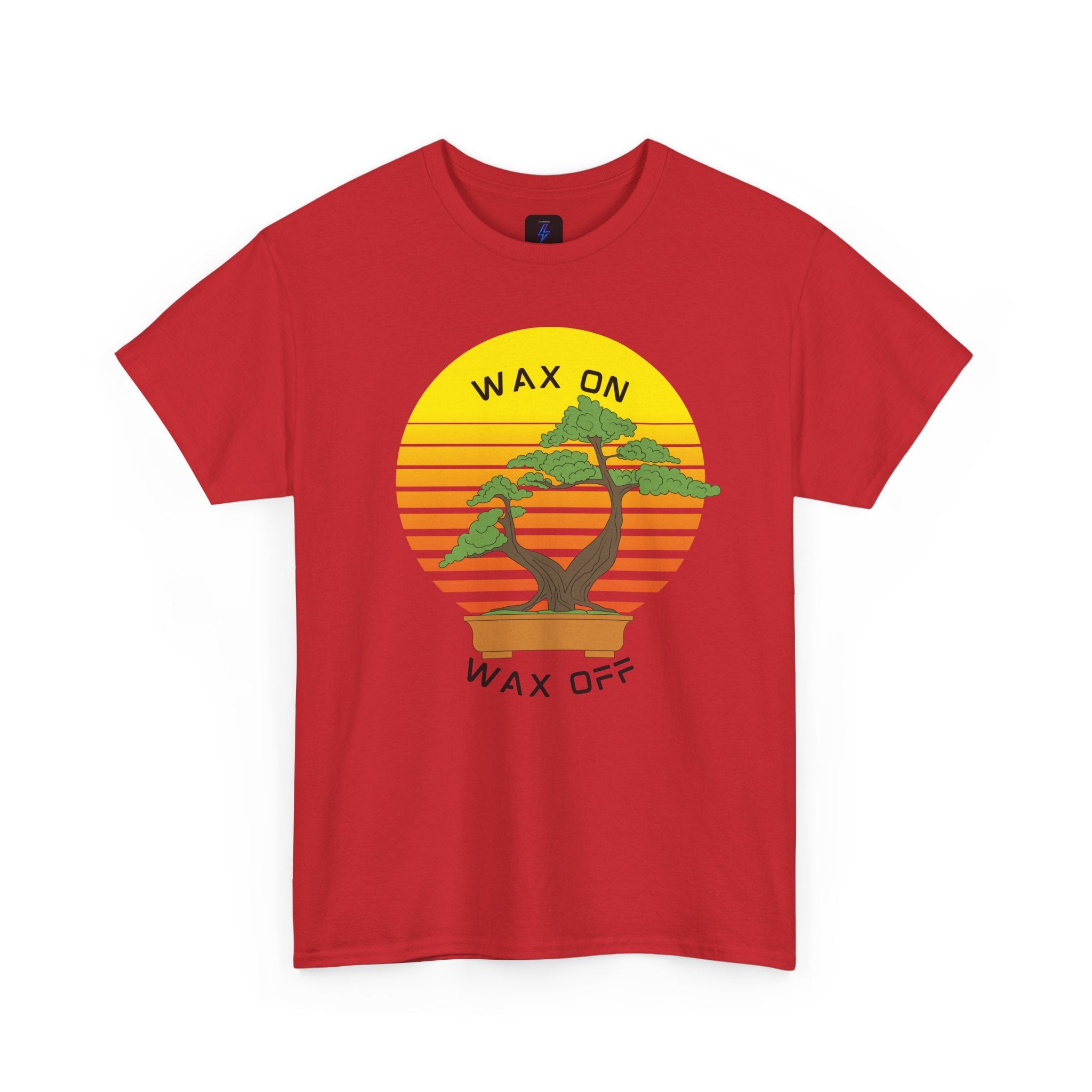 Wax On Wax Off Bonsai Tee — Retro Sunset Martial Arts T‑Shirt K-Kid Retro 80's