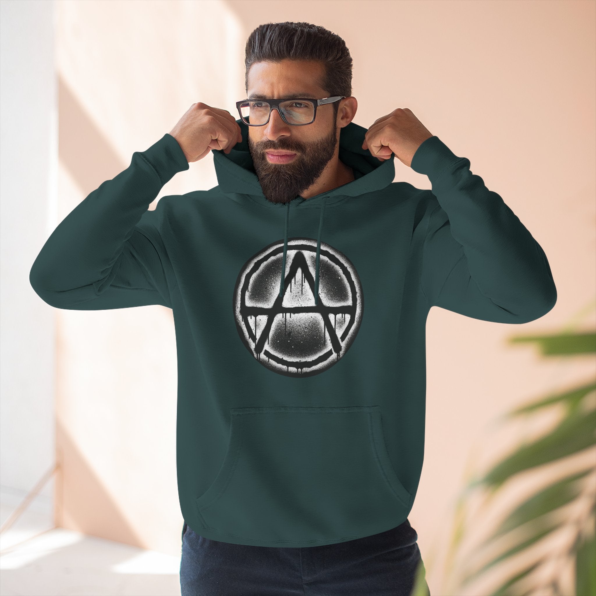 Anarchy Symbol Hoodie — Grunge Circle Anarchy Graphic Pullover 80's Fashion
