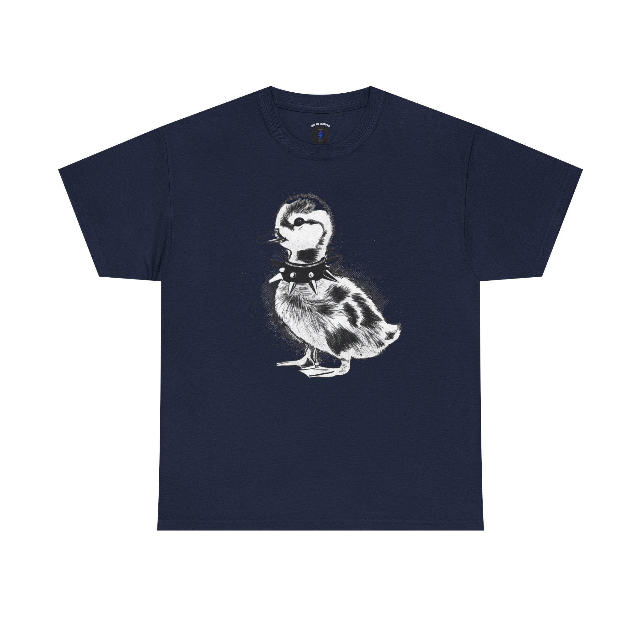 Punk Duckling Sketch T-Shirt — Black & White Watercolor 80s Punk Rock Duck Tee