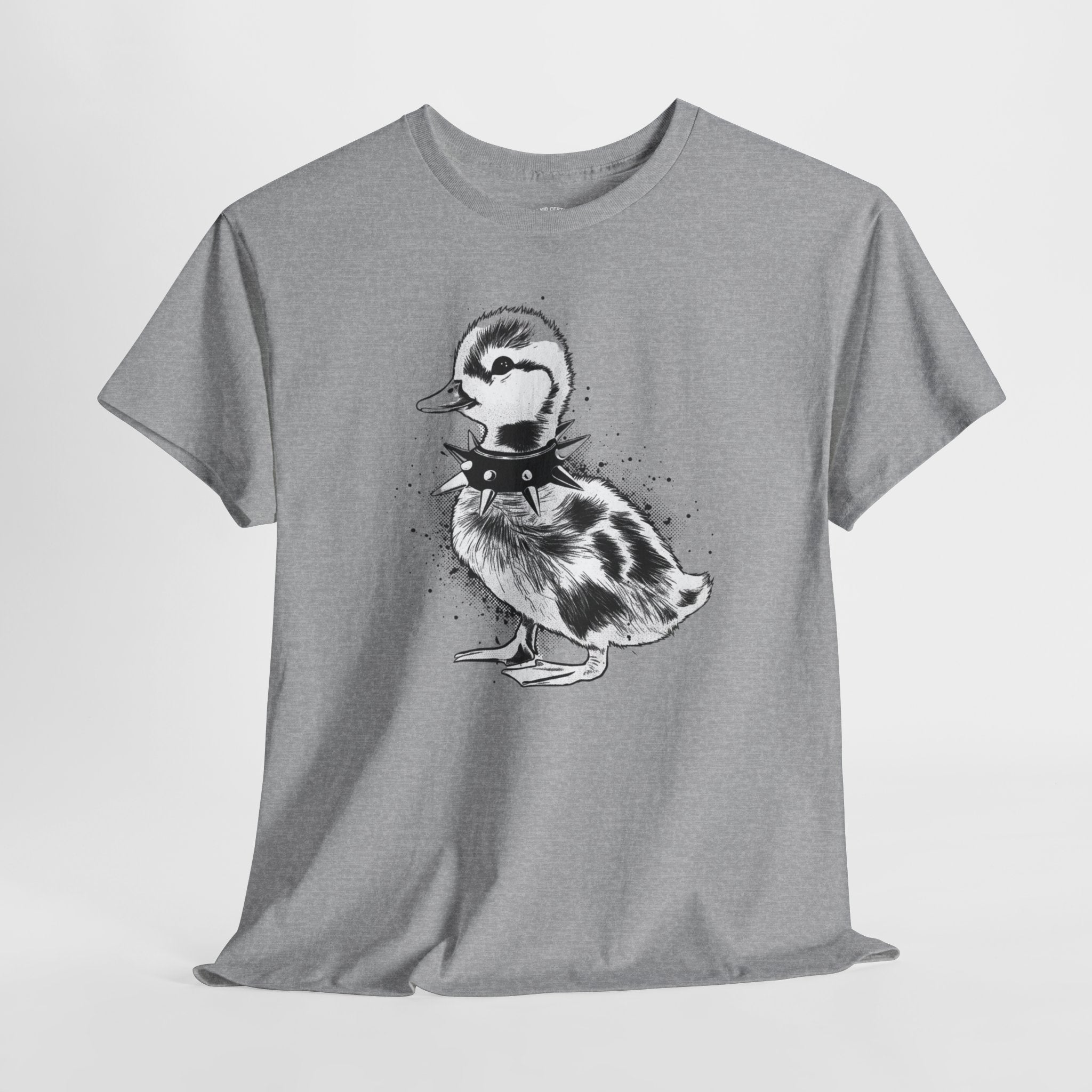 Punk Duckling Sketch T-Shirt — Black & White Watercolor 80s Punk Rock Duck Tee