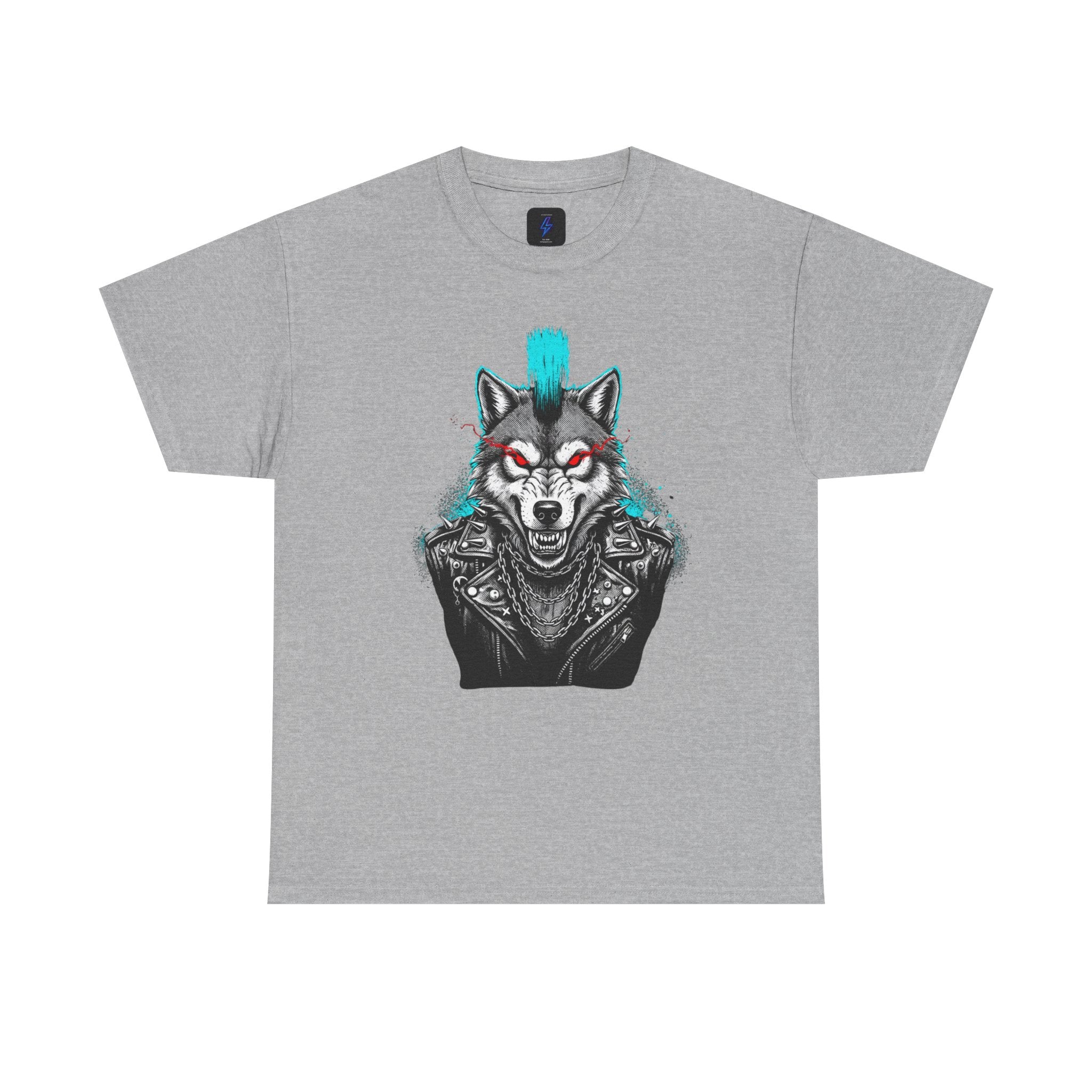 Wolf Punk Graphic Tee — Fierce Tribal Wolf Illustration T-Shirt 80's Rebel Fashion