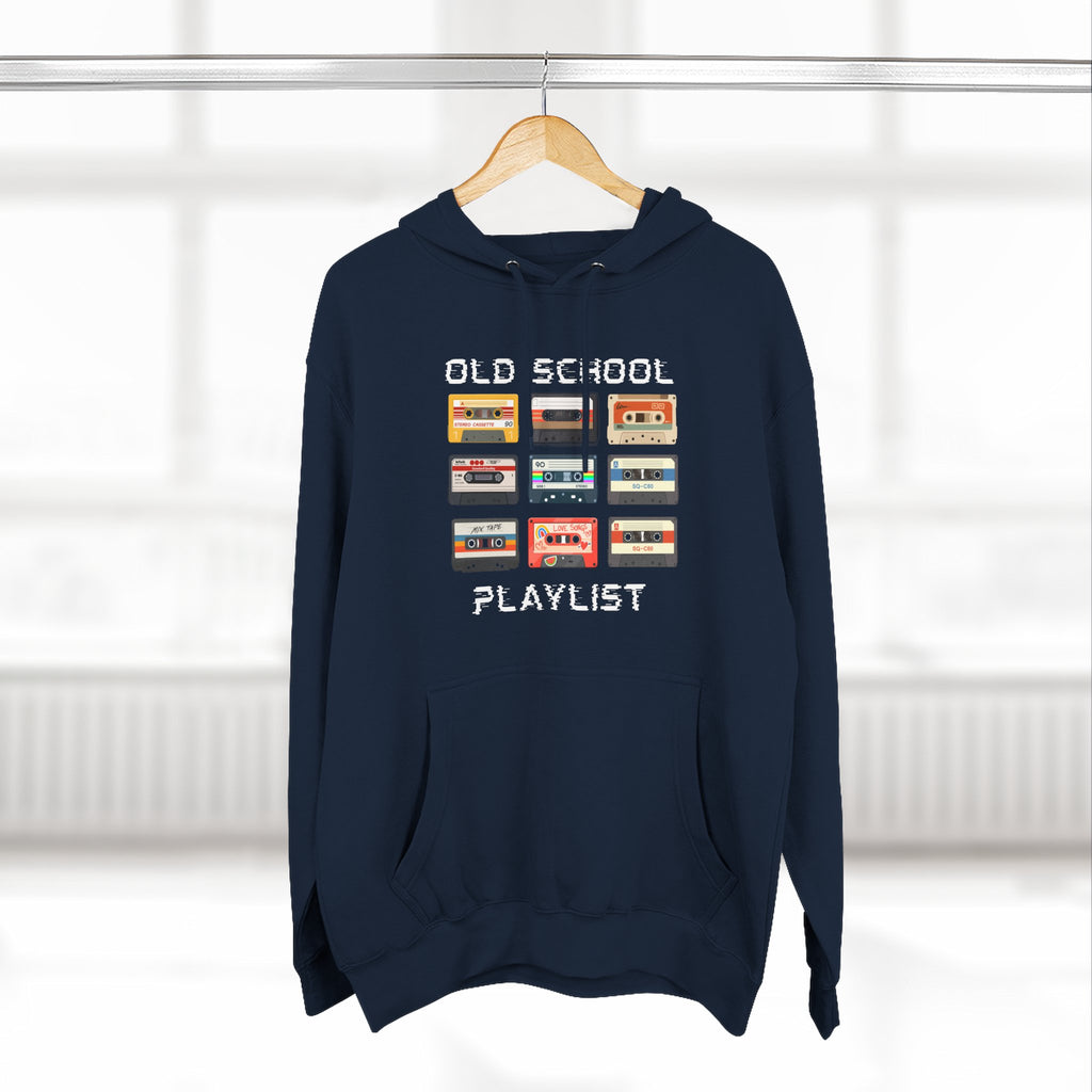 Old School Playlist Hoodie — Retro 80s Cassette Tape Graphic Pullover