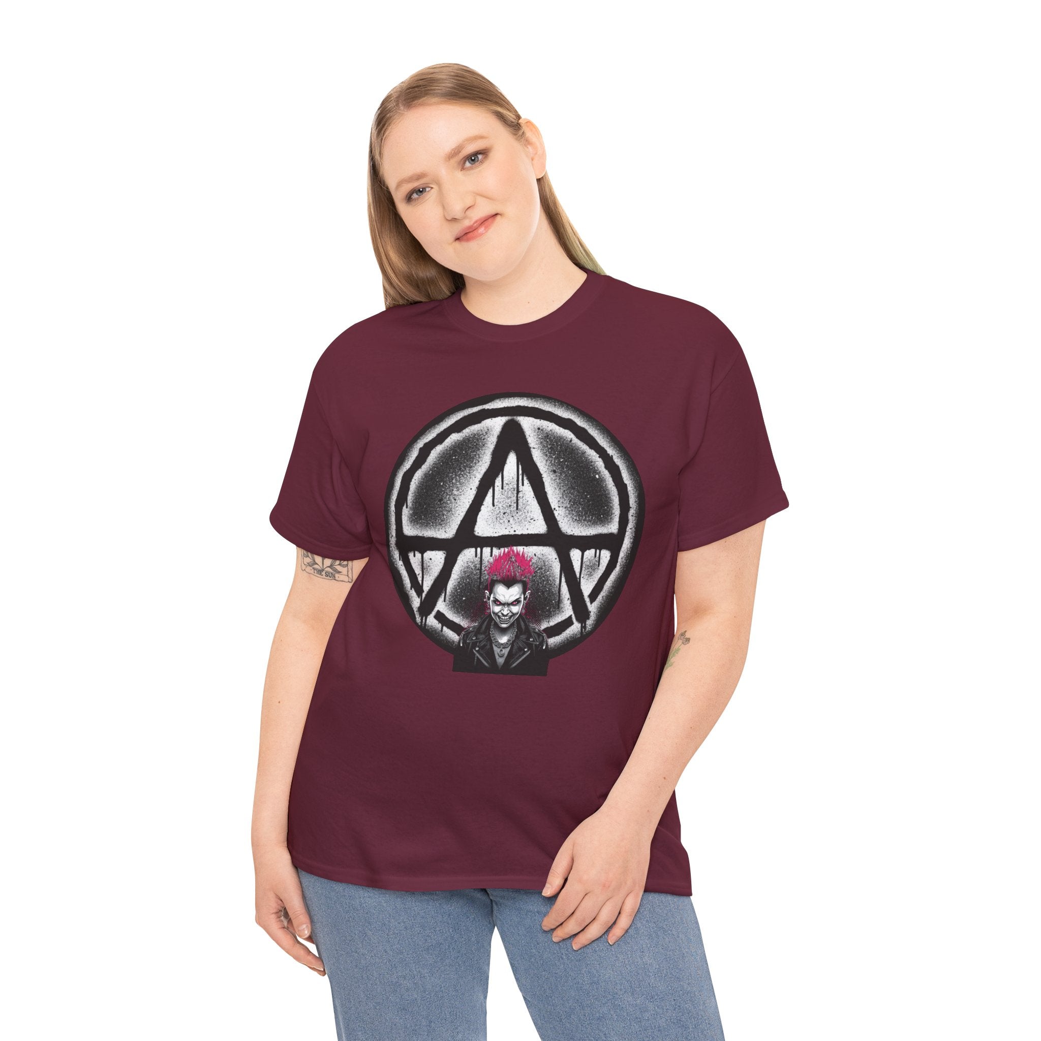 Anarchy Punk Graphic Tee — Red-Mohawk Rebel Shirt 80's Fashion