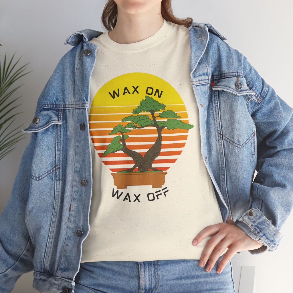 Wax On Wax Off Bonsai Tee — Retro Sunset Martial Arts T‑Shirt K-Kid Retro 80's