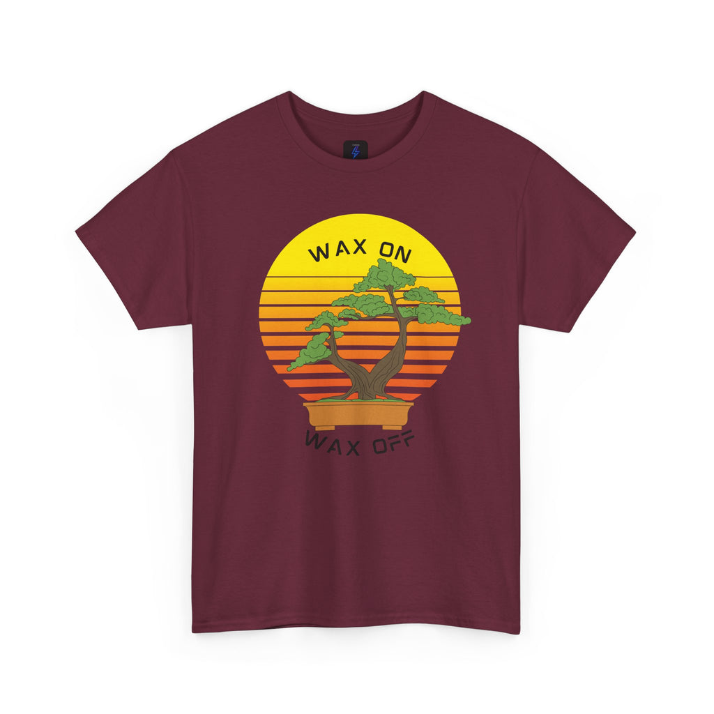 Wax On Wax Off Bonsai Tee — Retro Sunset Martial Arts T‑Shirt K-Kid Retro 80's