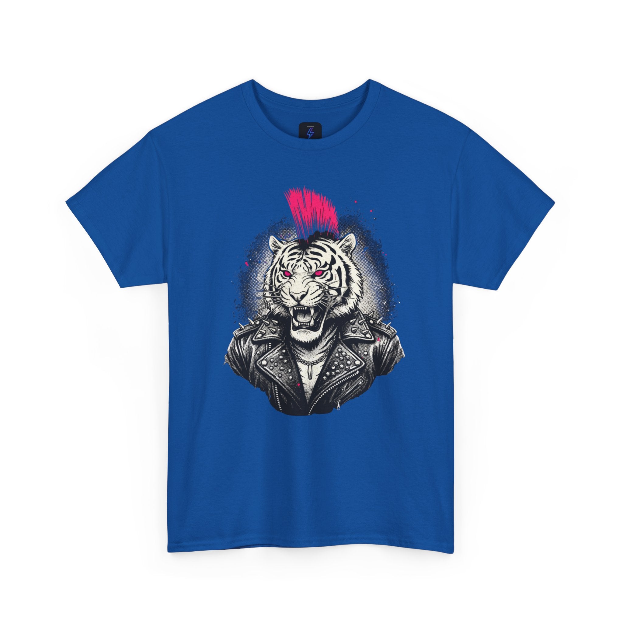 Punk Rock Tiger T-Shirt — Mohawk Tiger Graphic Tee 80's Fashion Rebel