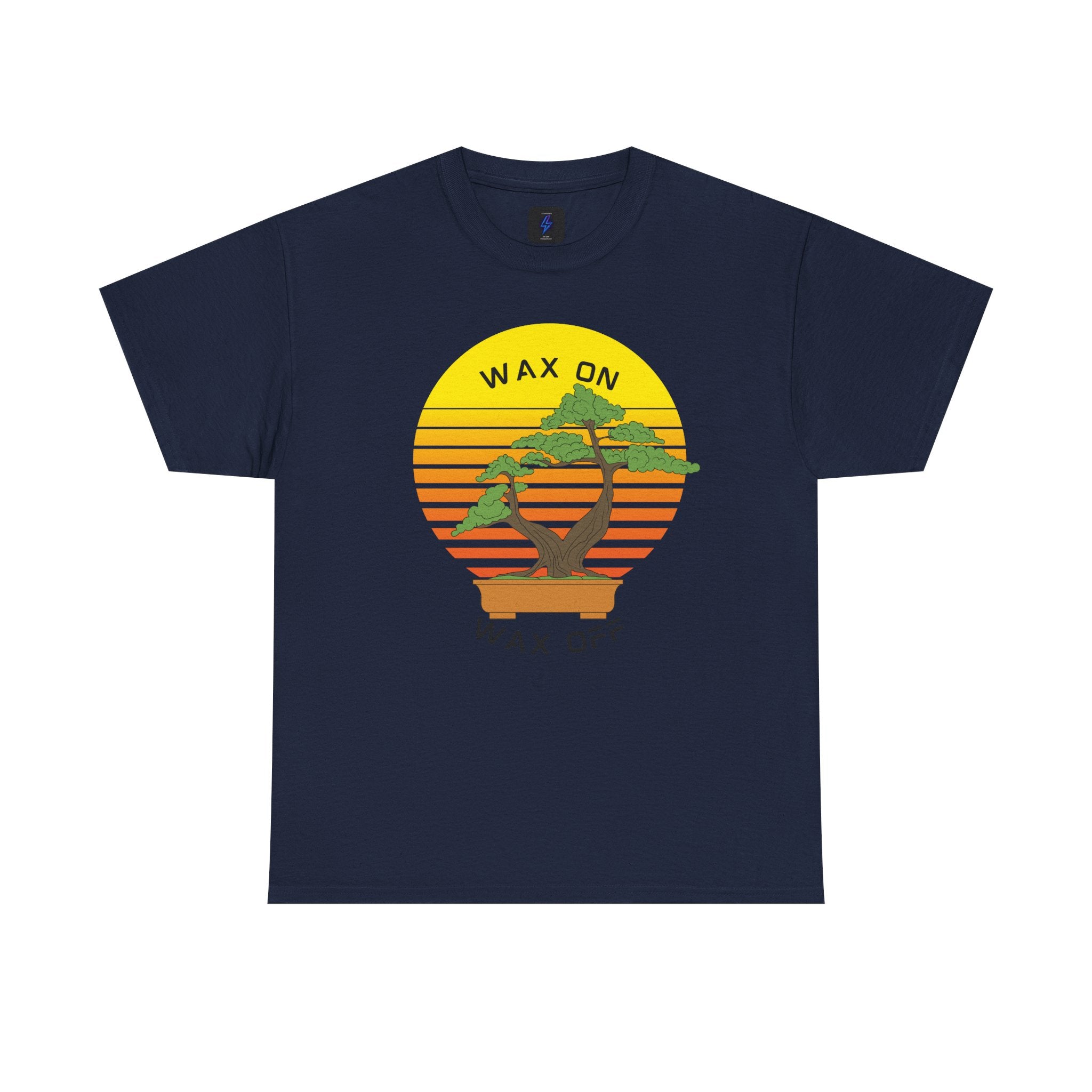Wax On Wax Off Bonsai Tee — Retro Sunset Martial Arts T‑Shirt K-Kid Retro 80's