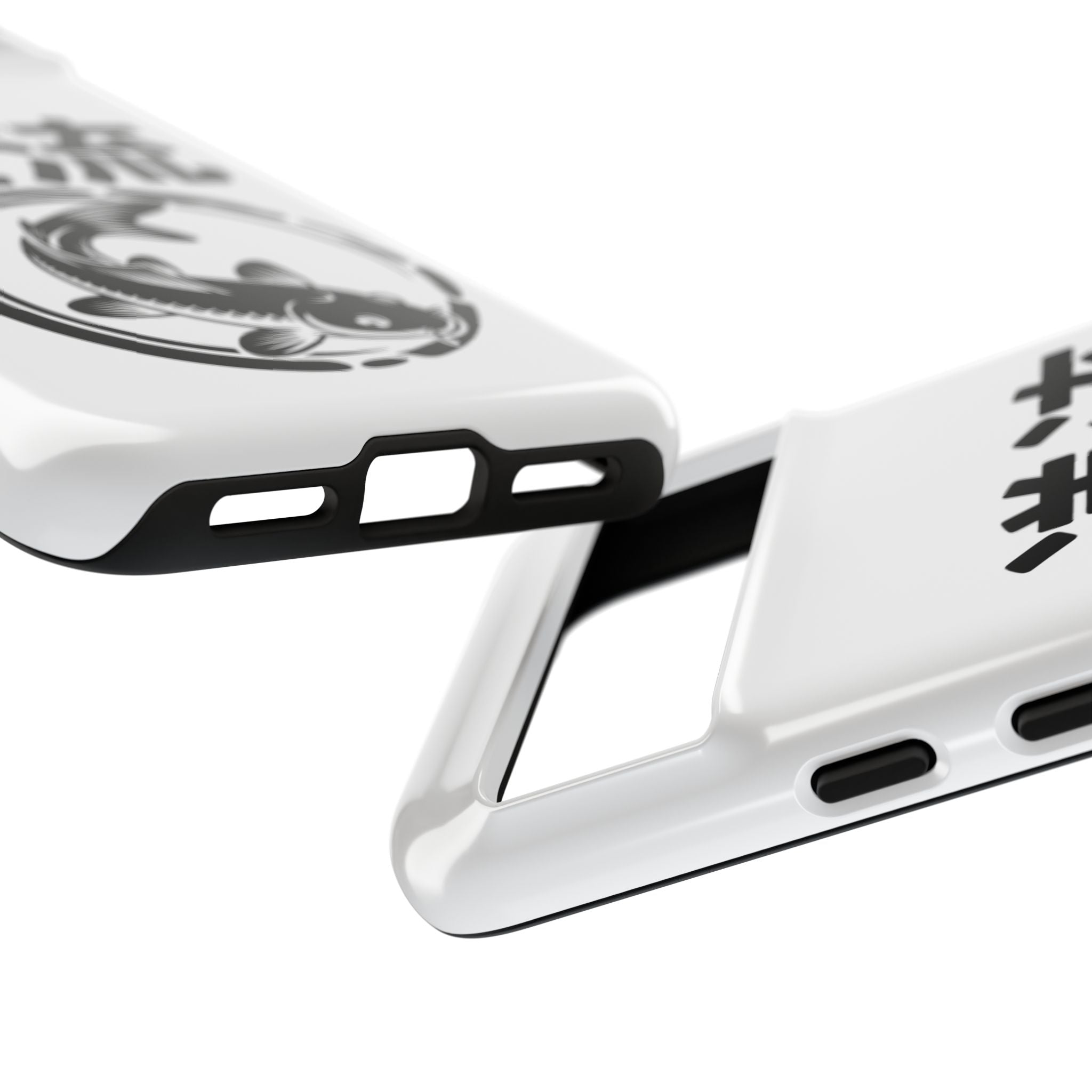 Phone Case — Koi Fish Yin Yang with Japanese Kanji (逆流) — Tough Protective Cover 80s Design