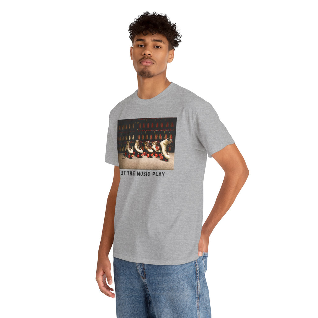 Let The Music Play Tee — Retro Roller Skates Graphic T‑Shirt