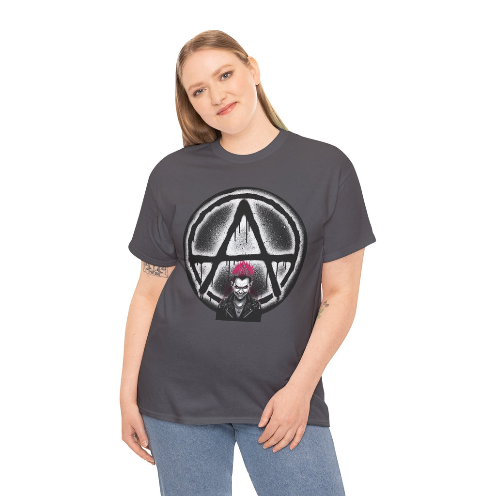 Anarchy Punk Graphic Tee — Red-Mohawk Rebel Shirt 80's Fashion