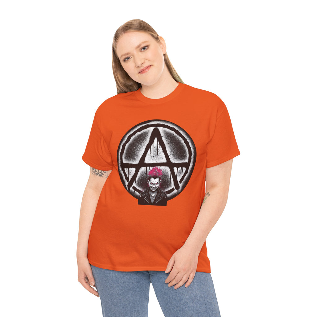 Anarchy Punk Graphic Tee — Red-Mohawk Rebel Shirt 80's Fashion