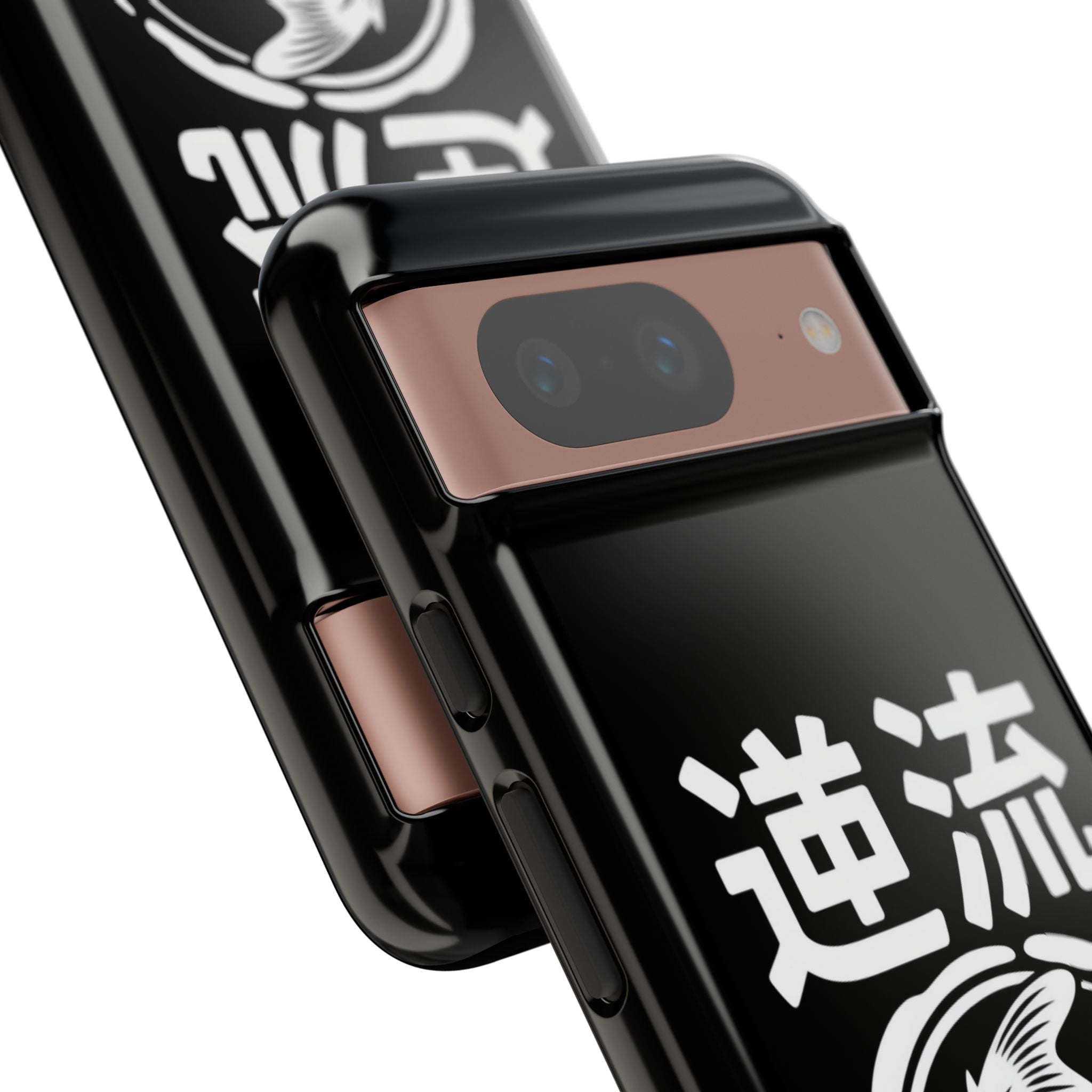 Koi '逆流' Tough Phone Case — Black Protective iPhone Cover - 80s Design