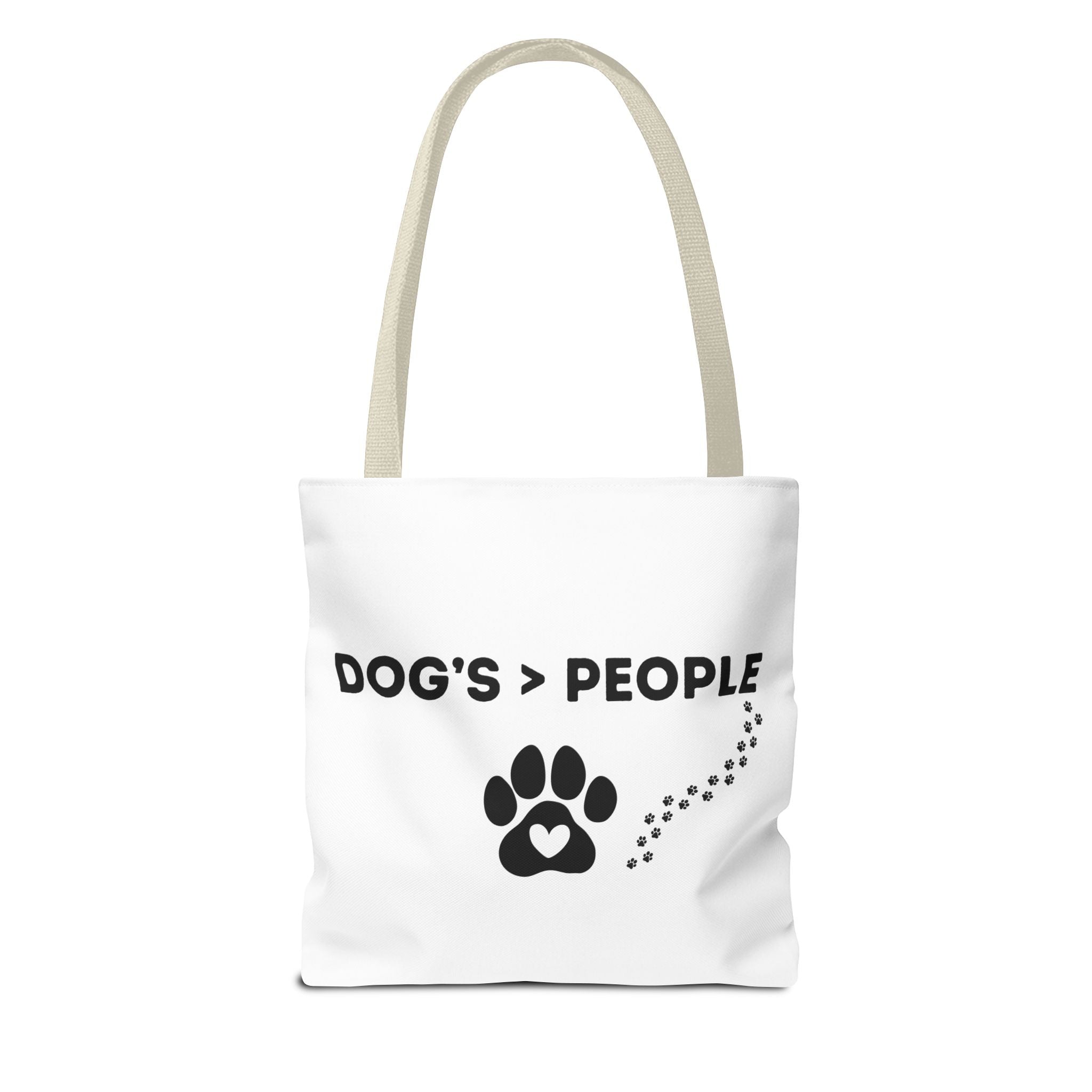DOG'S > PEOPLE Tote Bag | Dog Paw Heart Design