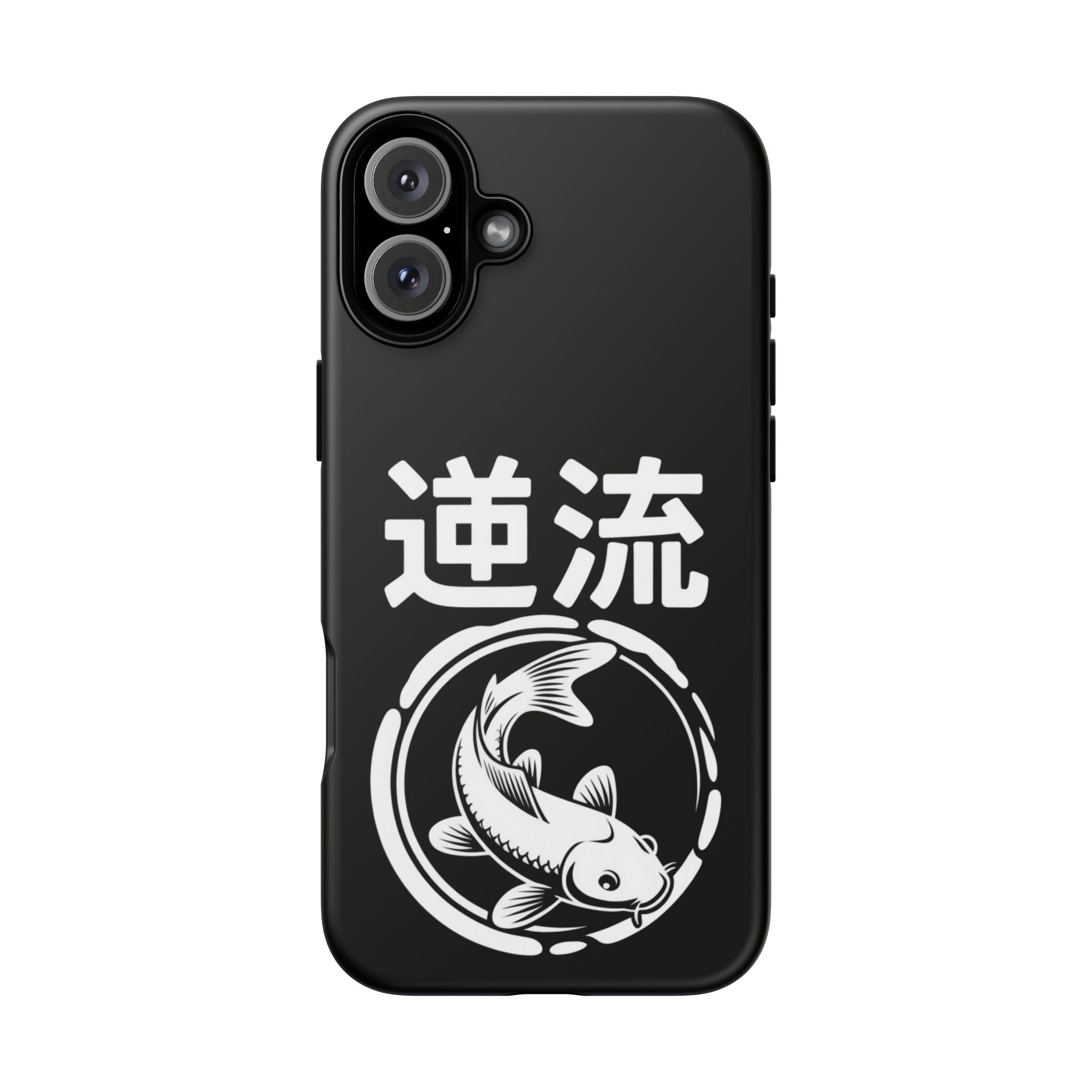 Koi '逆流' Tough Phone Case — Black Protective iPhone Cover - 80s Design