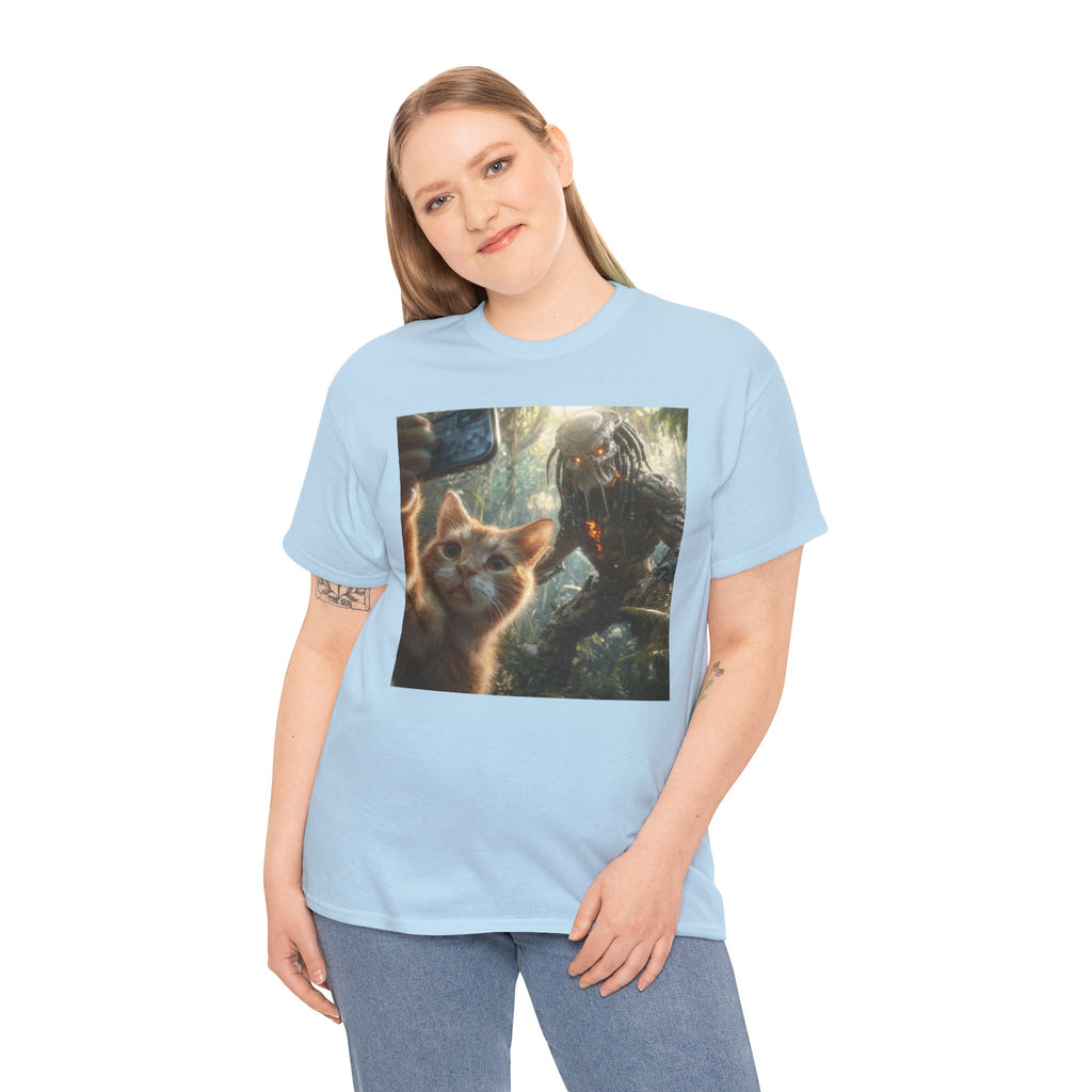Cat Selfie with Monster Tee | Fantasy Creature Forest Shirt