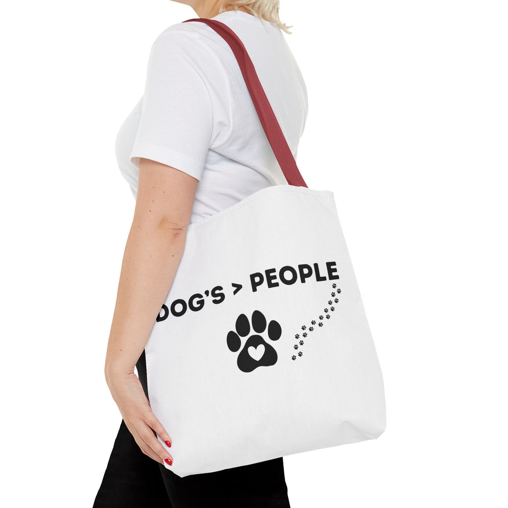 DOG'S > PEOPLE Tote Bag | Dog Paw Heart Design