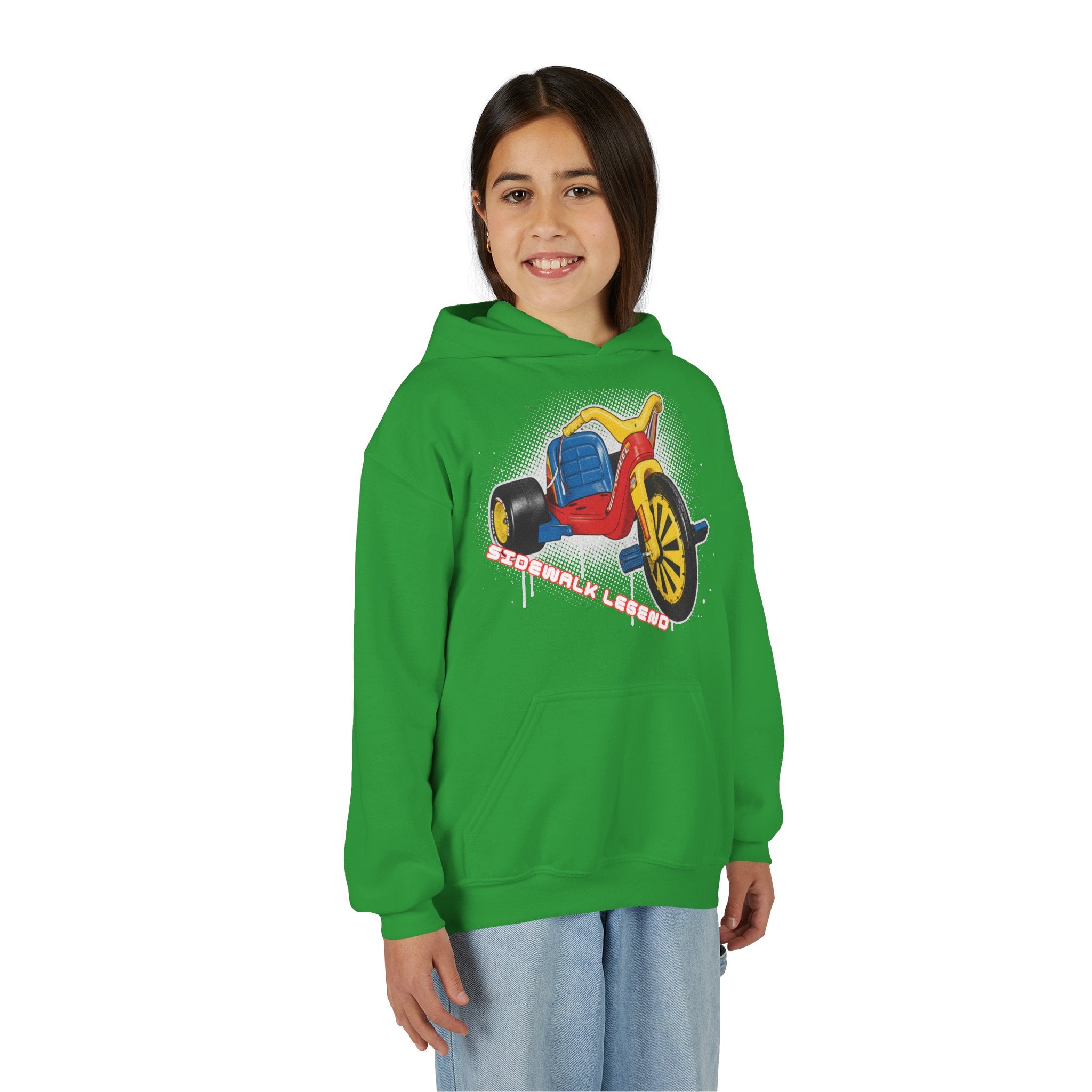 Kids Tricycle Graphic Hoodie — Retro Ride Design (Youth) 80s Fashion