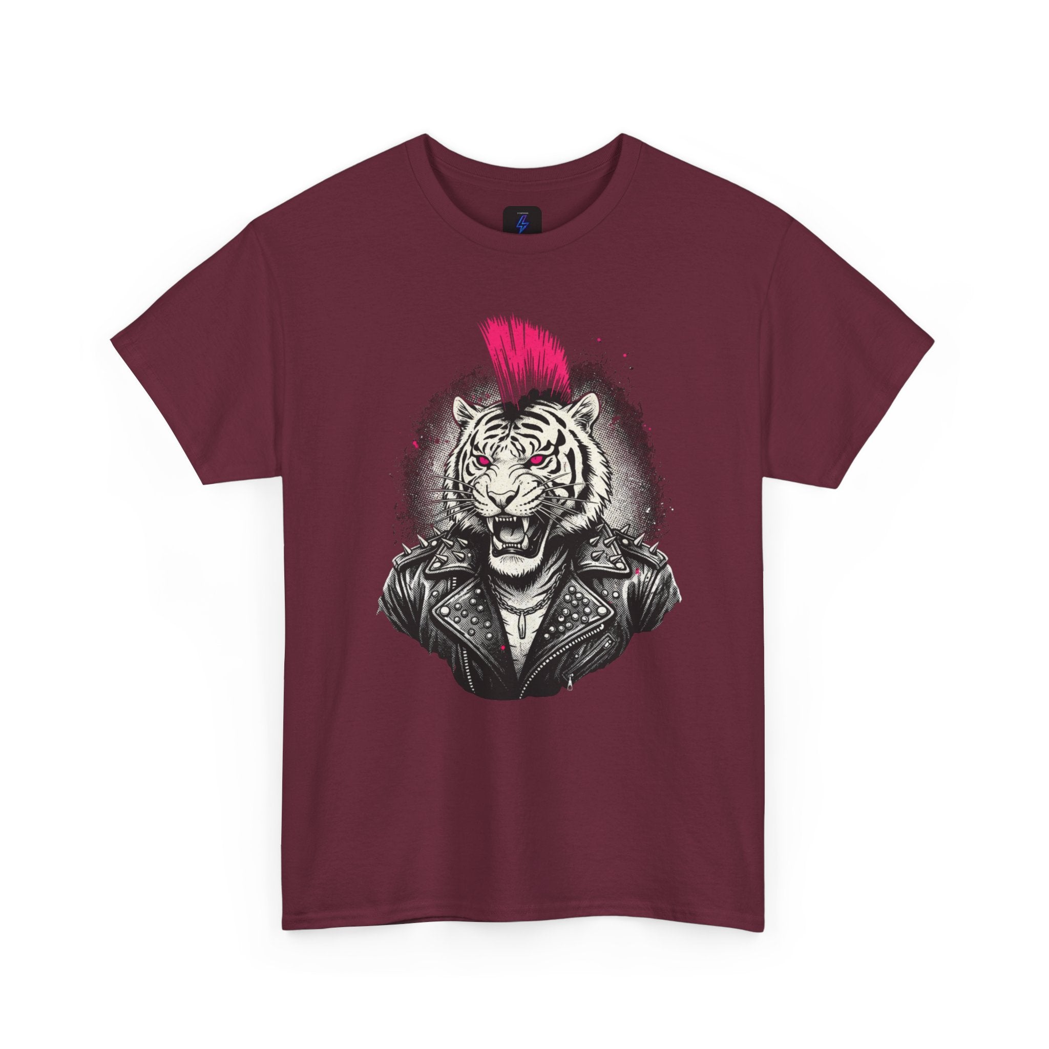 Punk Rock Tiger T-Shirt — Mohawk Tiger Graphic Tee 80's Fashion Rebel