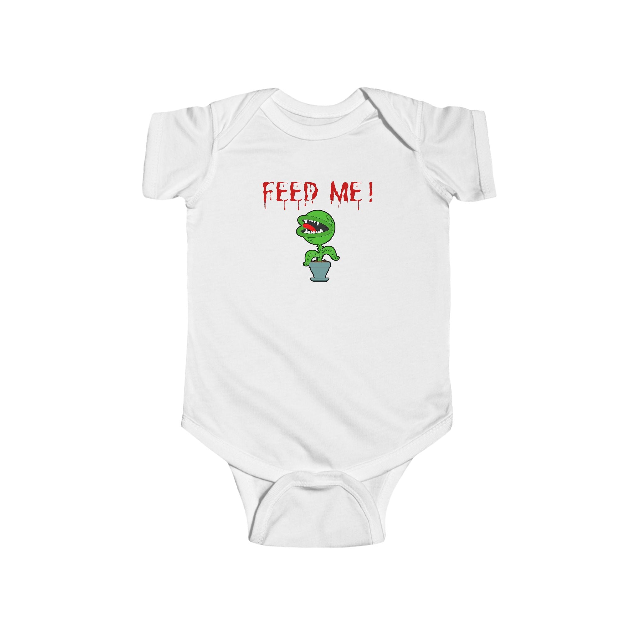 "Feed Me!" Baby Bodysuit – Cute Hungry horror plant Infant Onesie