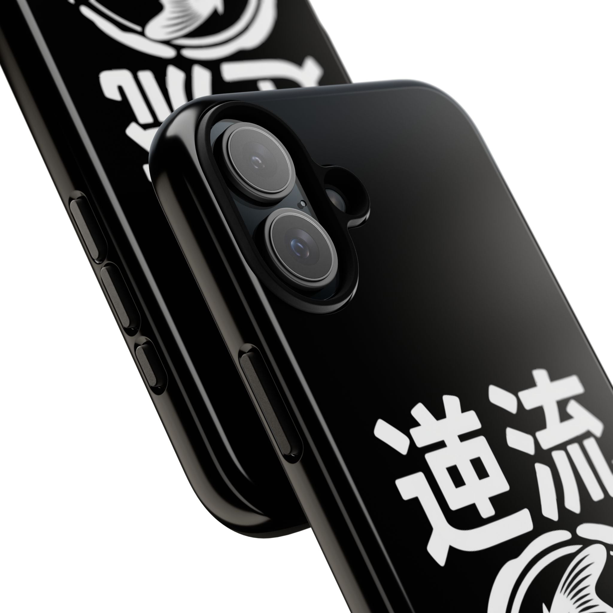 Koi '逆流' Tough Phone Case — Black Protective iPhone Cover - 80s Design
