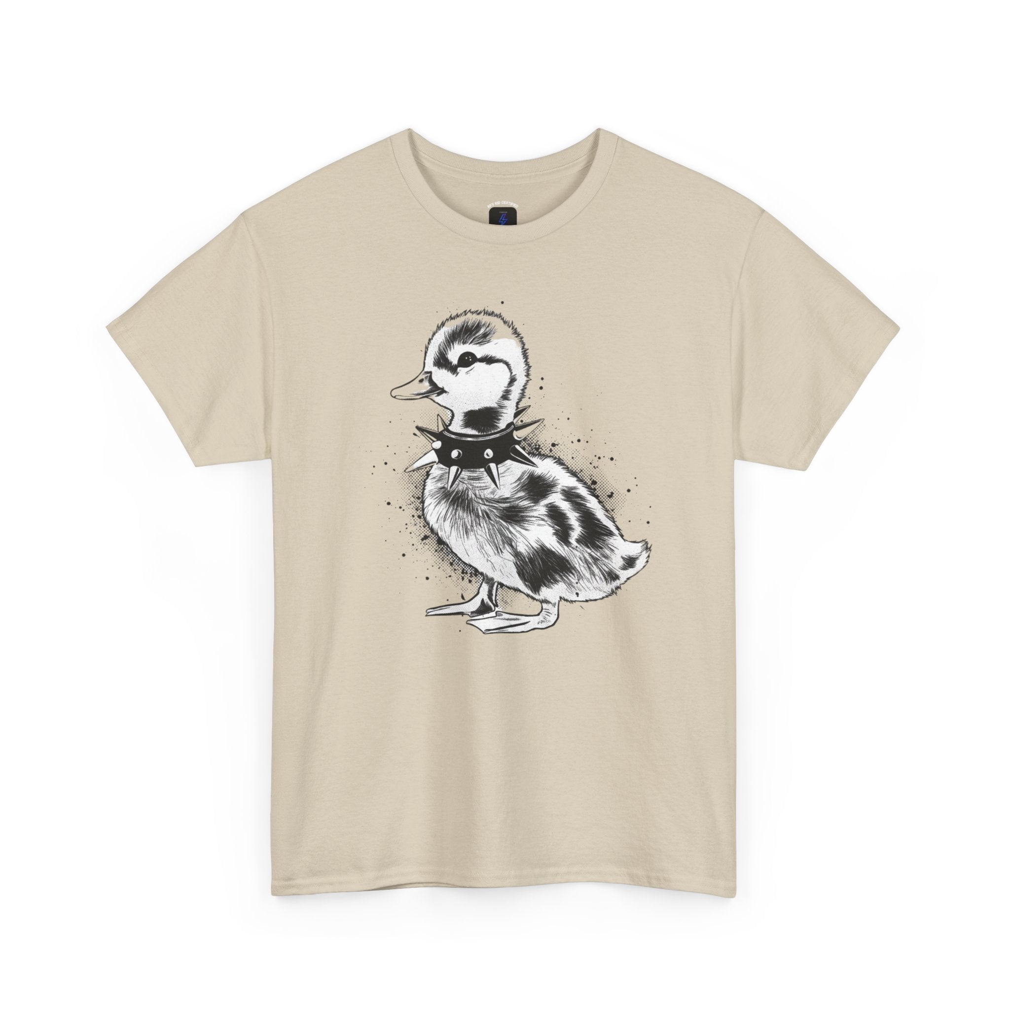 Punk Duckling Sketch T-Shirt — Black & White Watercolor 80s Punk Rock Duck Tee