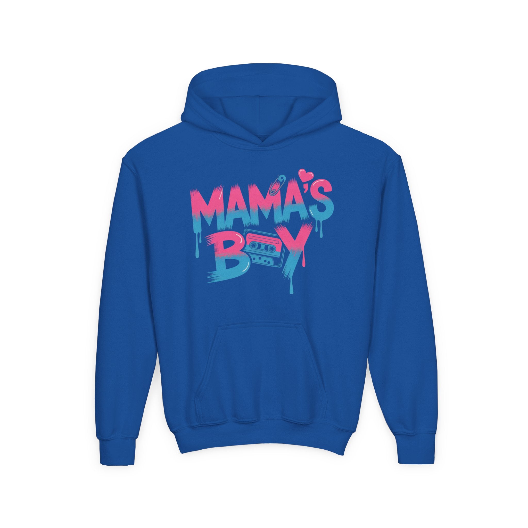 Youth Hoodie — "Mama's Boy" Colorful Drip Graphic Sweatshirt 80s Retro Style