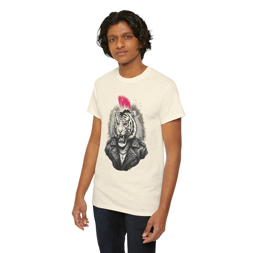Punk Rock Tiger T-Shirt — Mohawk Tiger Graphic Tee 80's Fashion Rebel