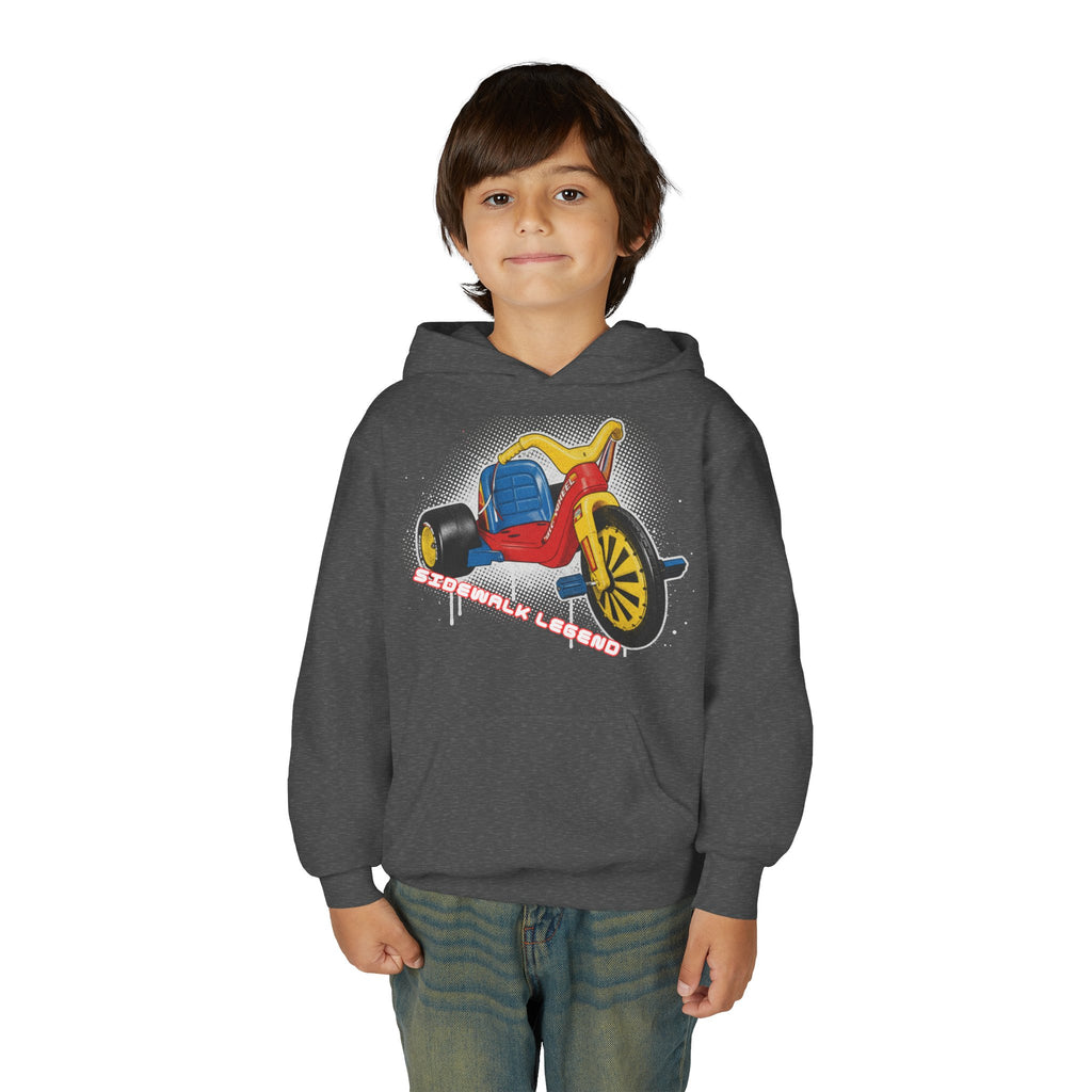 Kids Tricycle Graphic Hoodie — Retro Ride Design (Youth) 80s Fashion