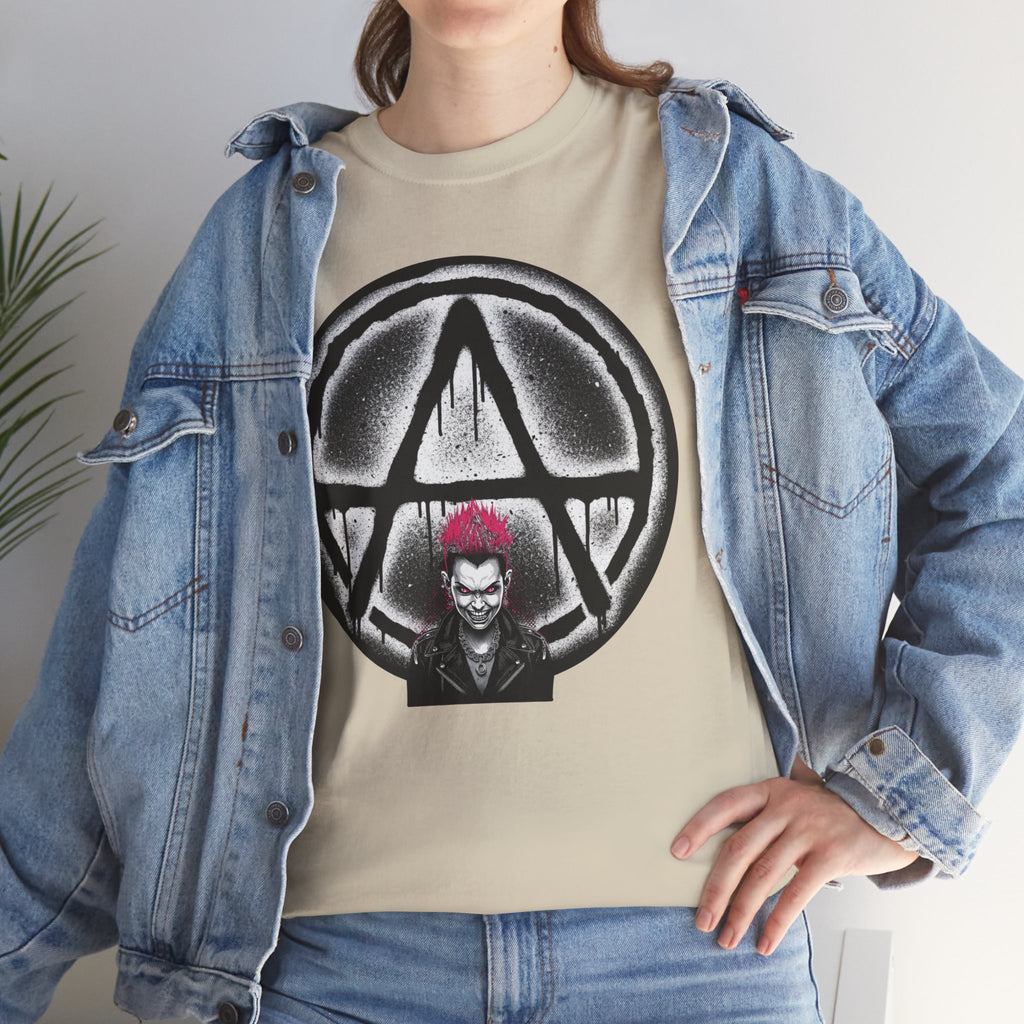 Anarchy Punk Graphic Tee — Red-Mohawk Rebel Shirt 80's Fashion