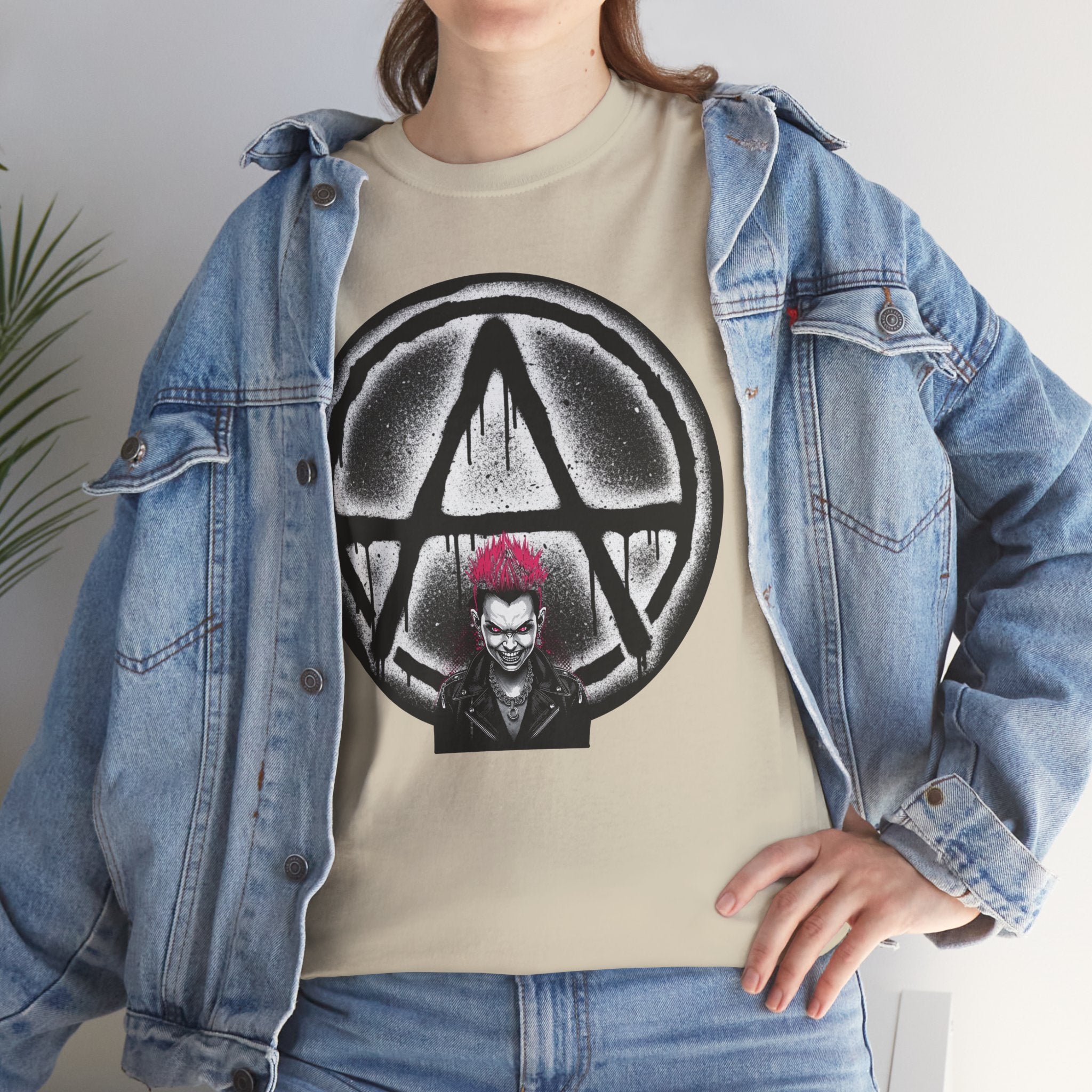 Anarchy Punk Graphic Tee — Red-Mohawk Rebel Shirt 80's Fashion