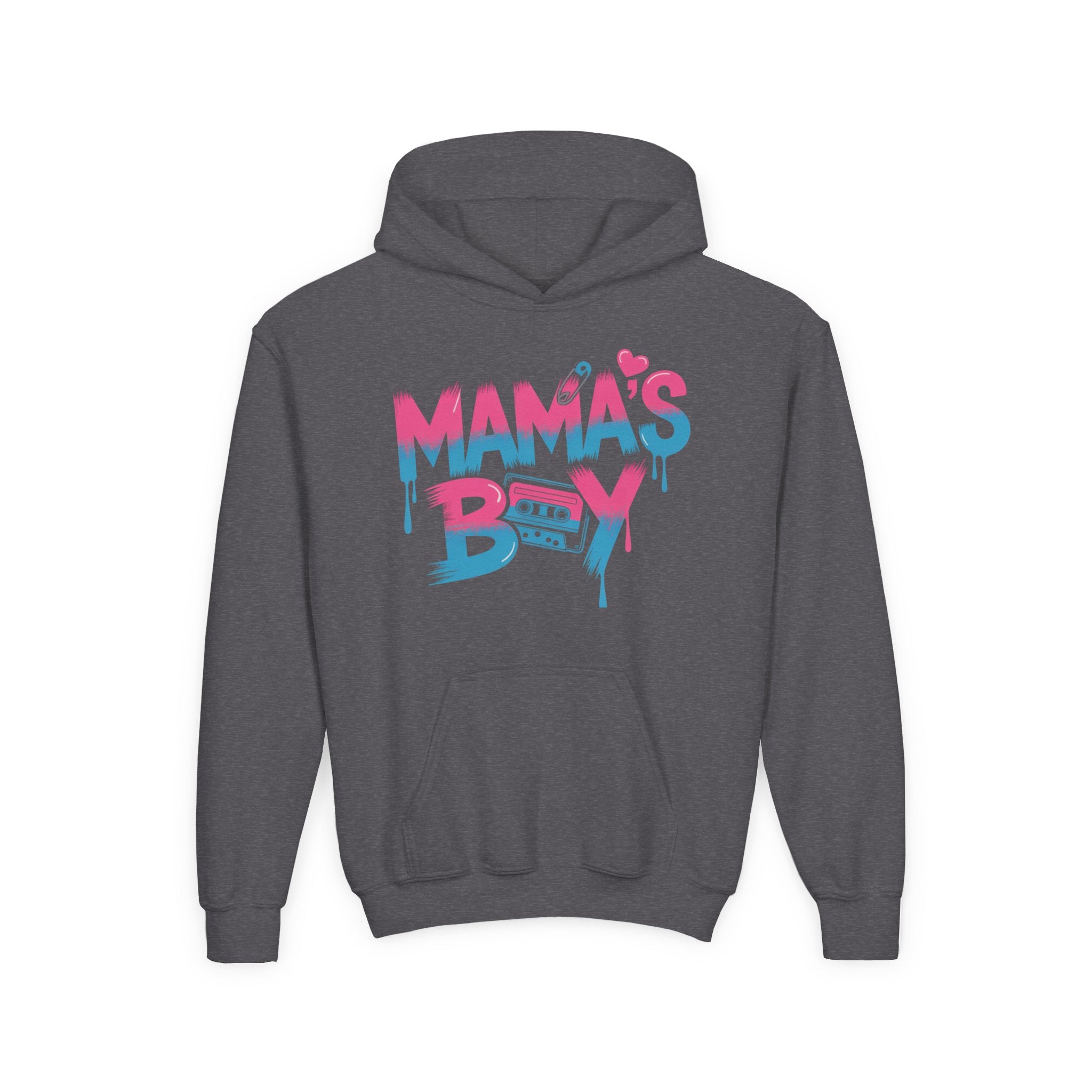 Youth Hoodie — "Mama's Boy" Colorful Drip Graphic Sweatshirt 80s Retro Style