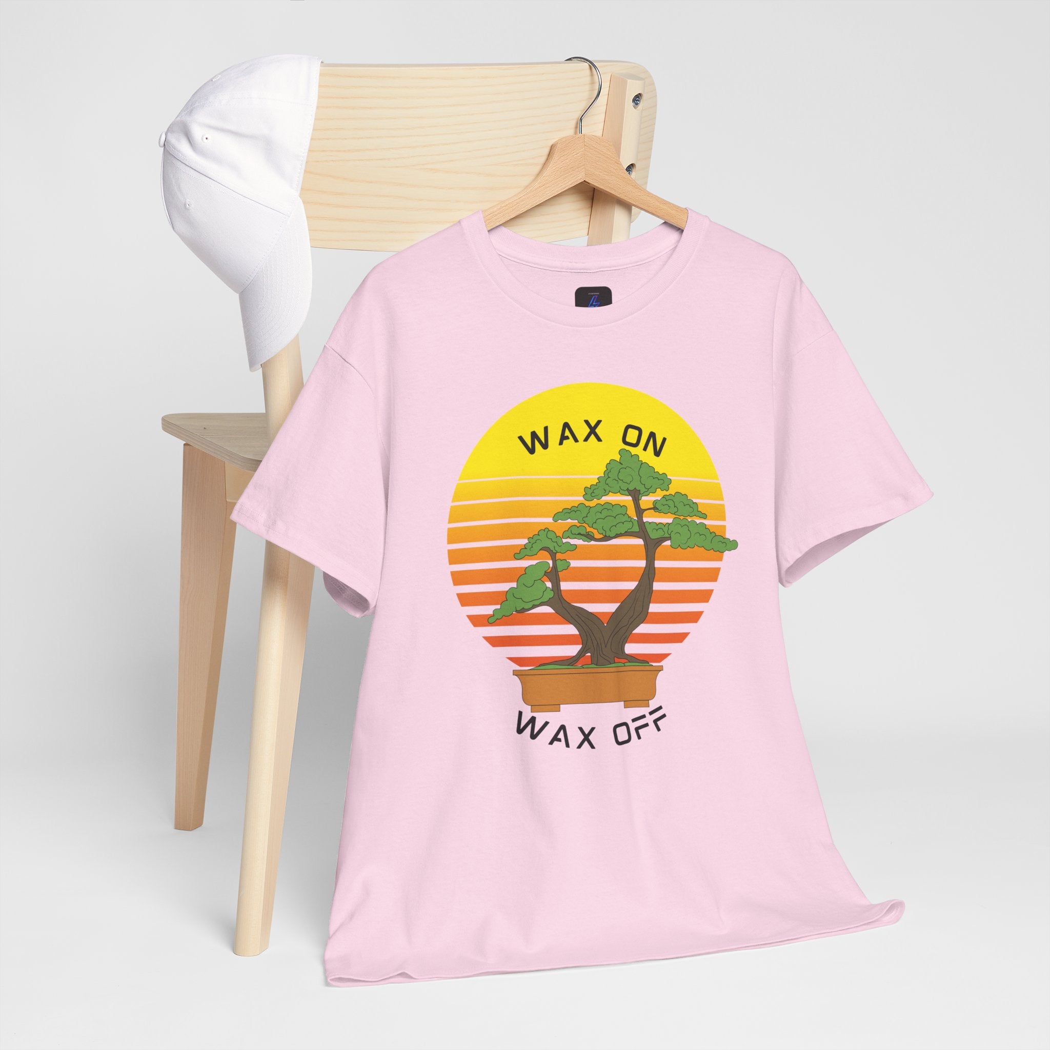 Wax On Wax Off Bonsai Tee — Retro Sunset Martial Arts T‑Shirt K-Kid Retro 80's